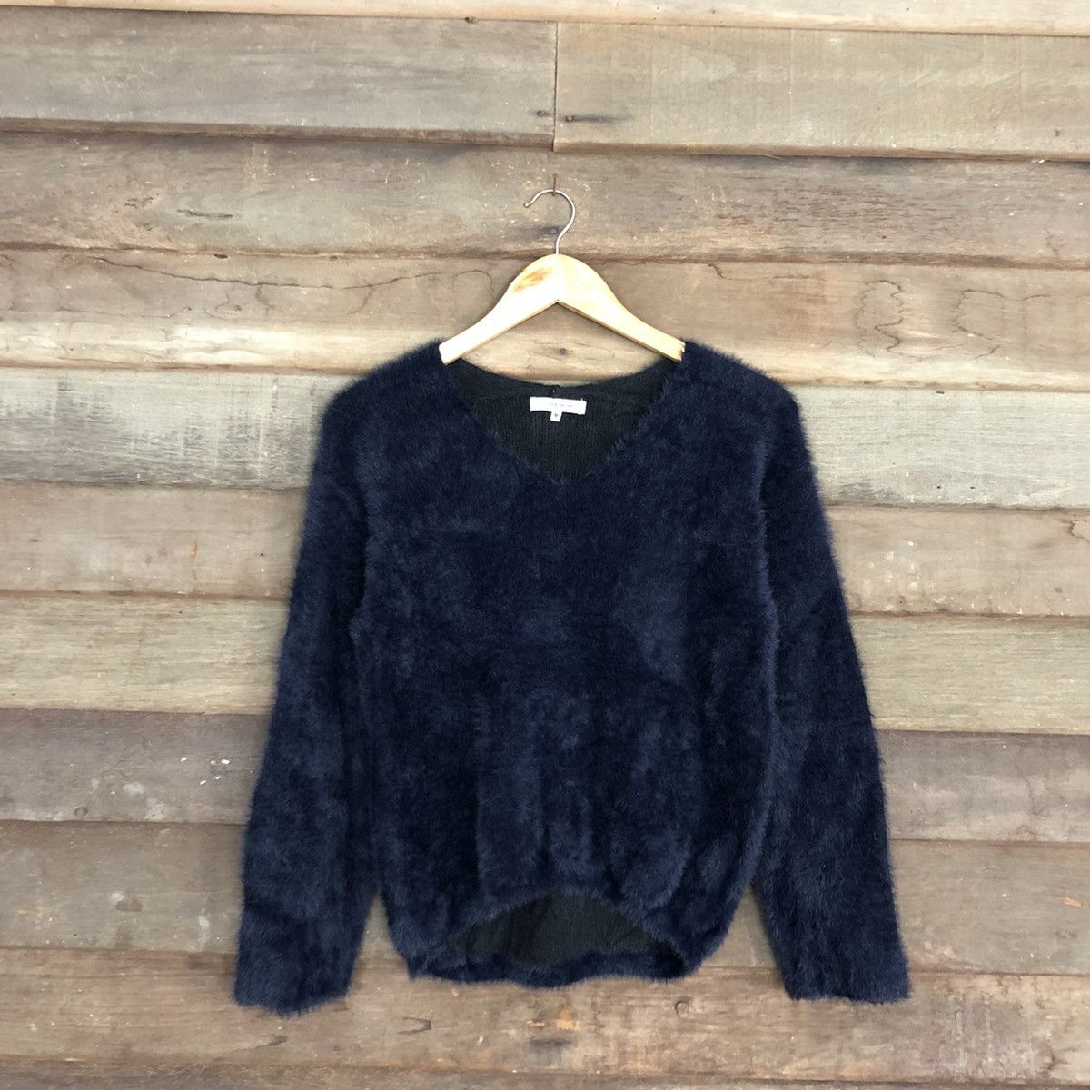Global Work DLL Global Work Dark Blue shaggy Mohair Knitwear #c1058 Size US S / EU 44-46 / 1 - 3 Thumbnail