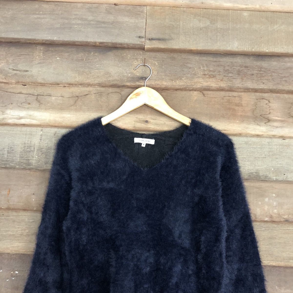 Global Work DLL Global Work Dark Blue shaggy Mohair Knitwear #c1058 Size US S / EU 44-46 / 1 - 9 Thumbnail