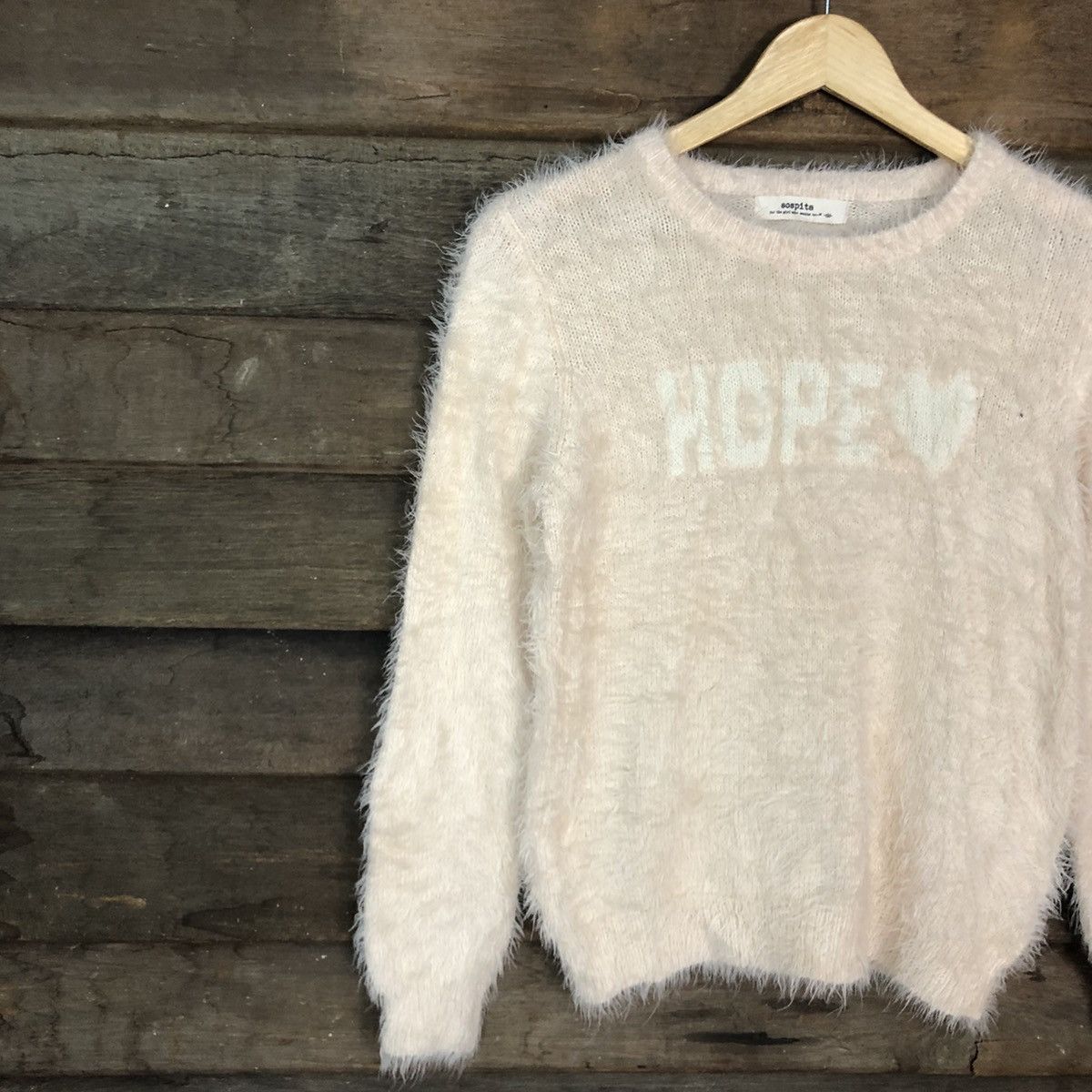 Homespun Knitwear × Japanese Brand Sospita Light Orange Mohair shag shaggy Knitwear #c1035 Size US S / EU 44-46 / 1 - 7 Thumbnail
