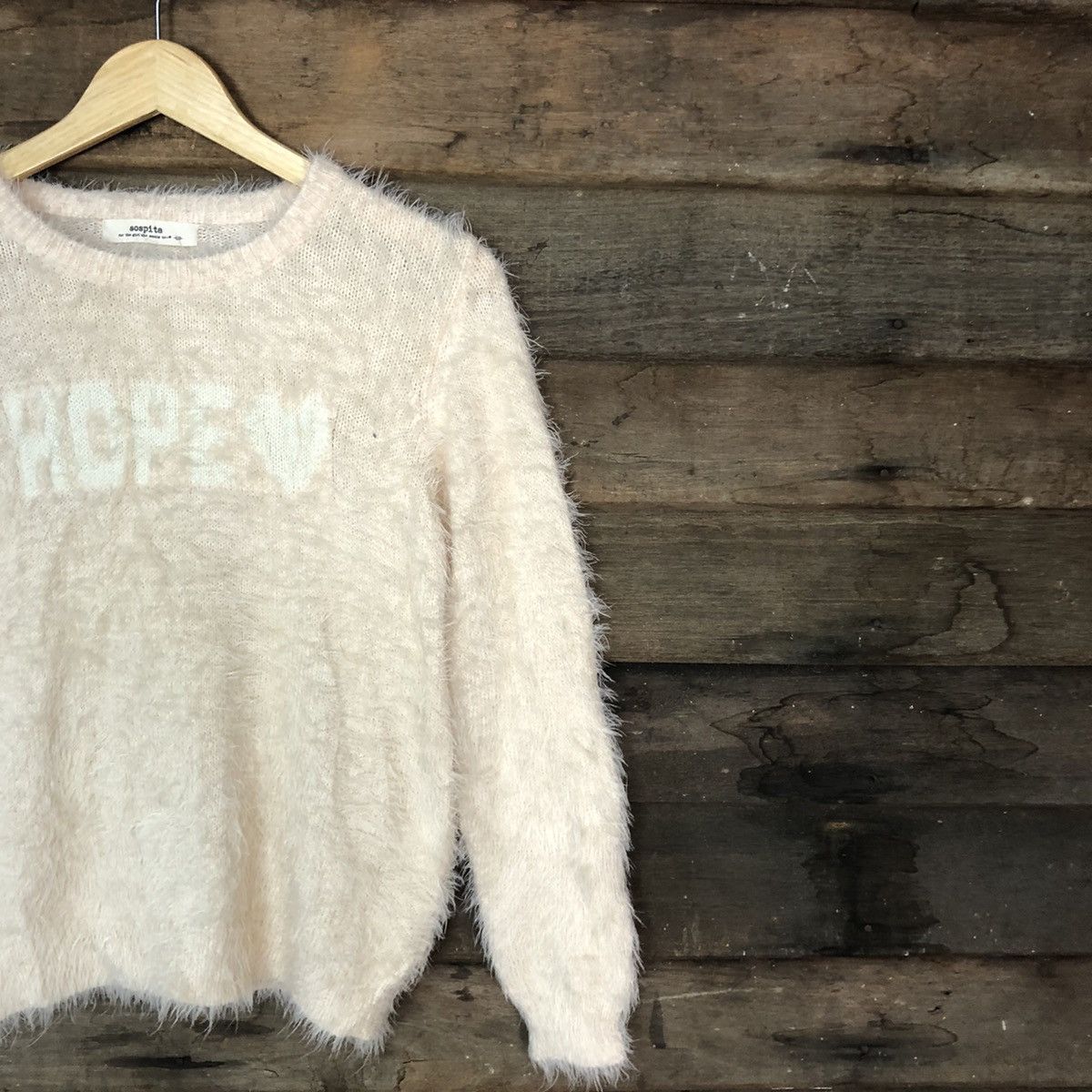 Homespun Knitwear × Japanese Brand Sospita Light Orange Mohair shag shaggy Knitwear #c1035 Size US S / EU 44-46 / 1 - 5 Thumbnail