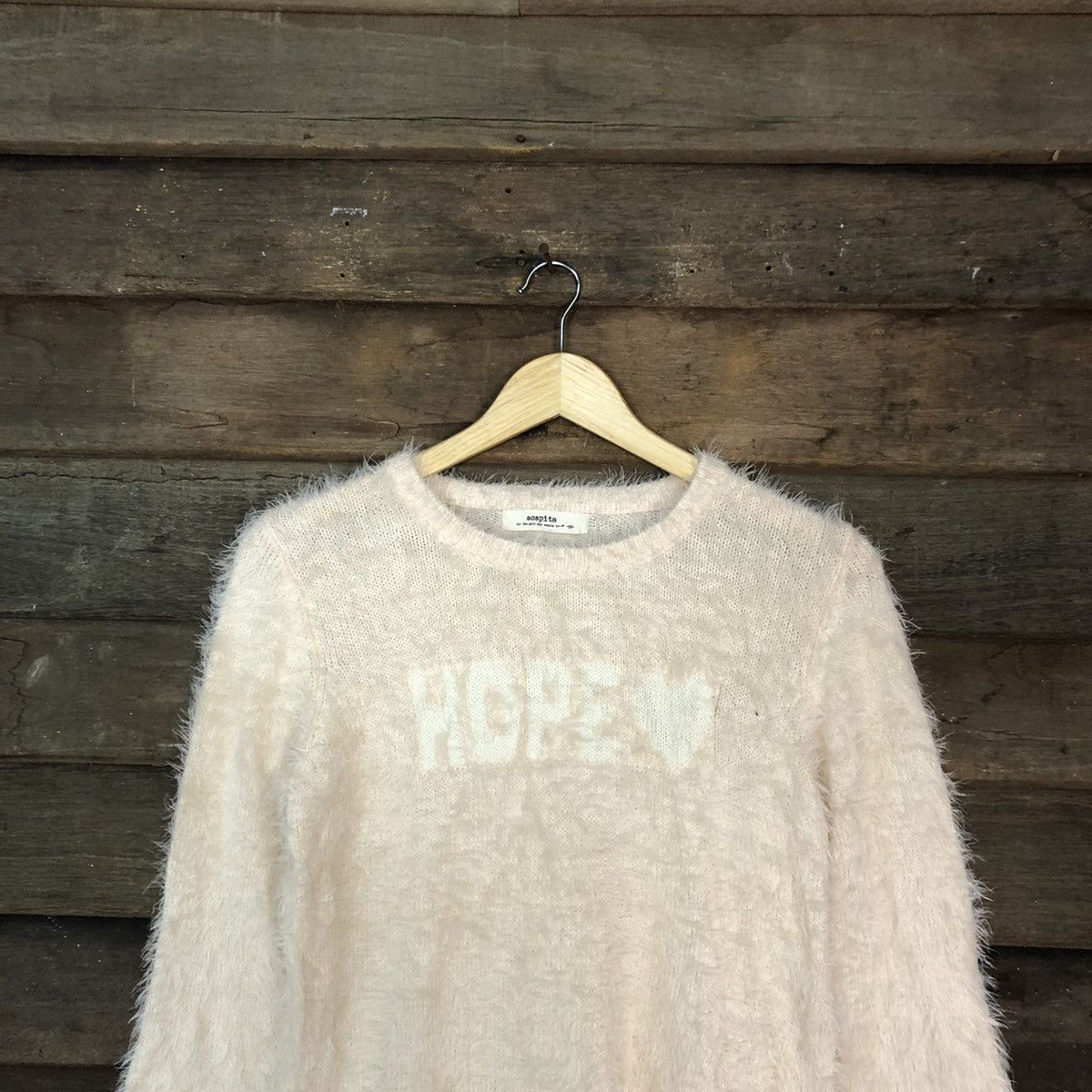 Homespun Knitwear × Japanese Brand Sospita Light Orange Mohair shag shaggy Knitwear #c1035 Size US S / EU 44-46 / 1 - 2 Thumbnail
