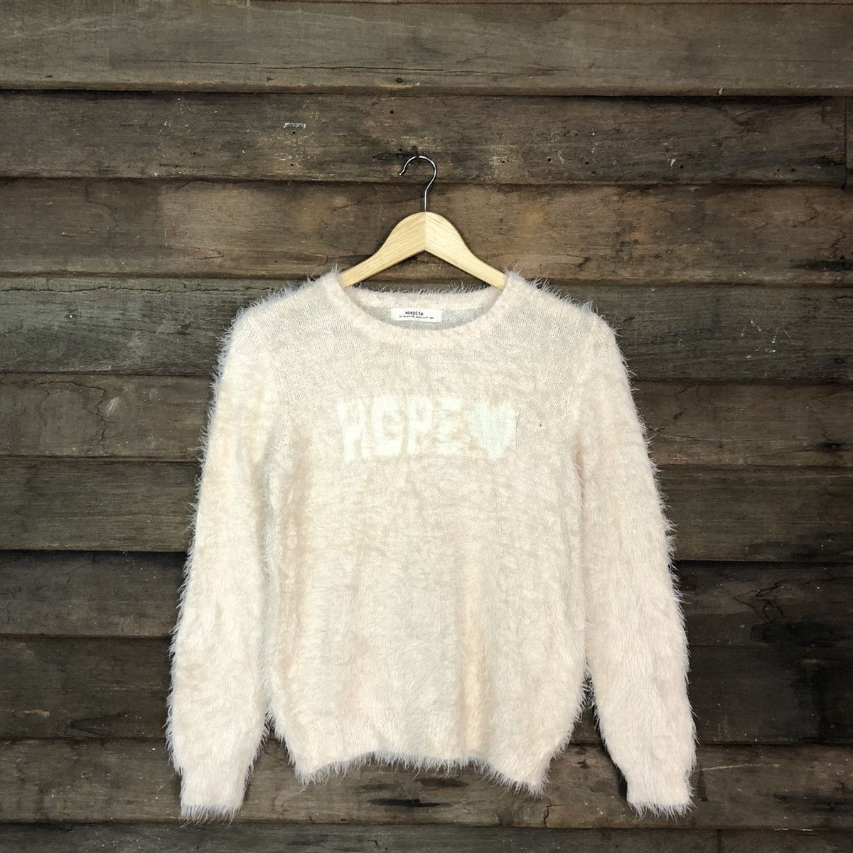 Homespun Knitwear × Japanese Brand Sospita Light Orange Mohair shag shaggy Knitwear #c1035 Size US S / EU 44-46 / 1 - 3 Thumbnail