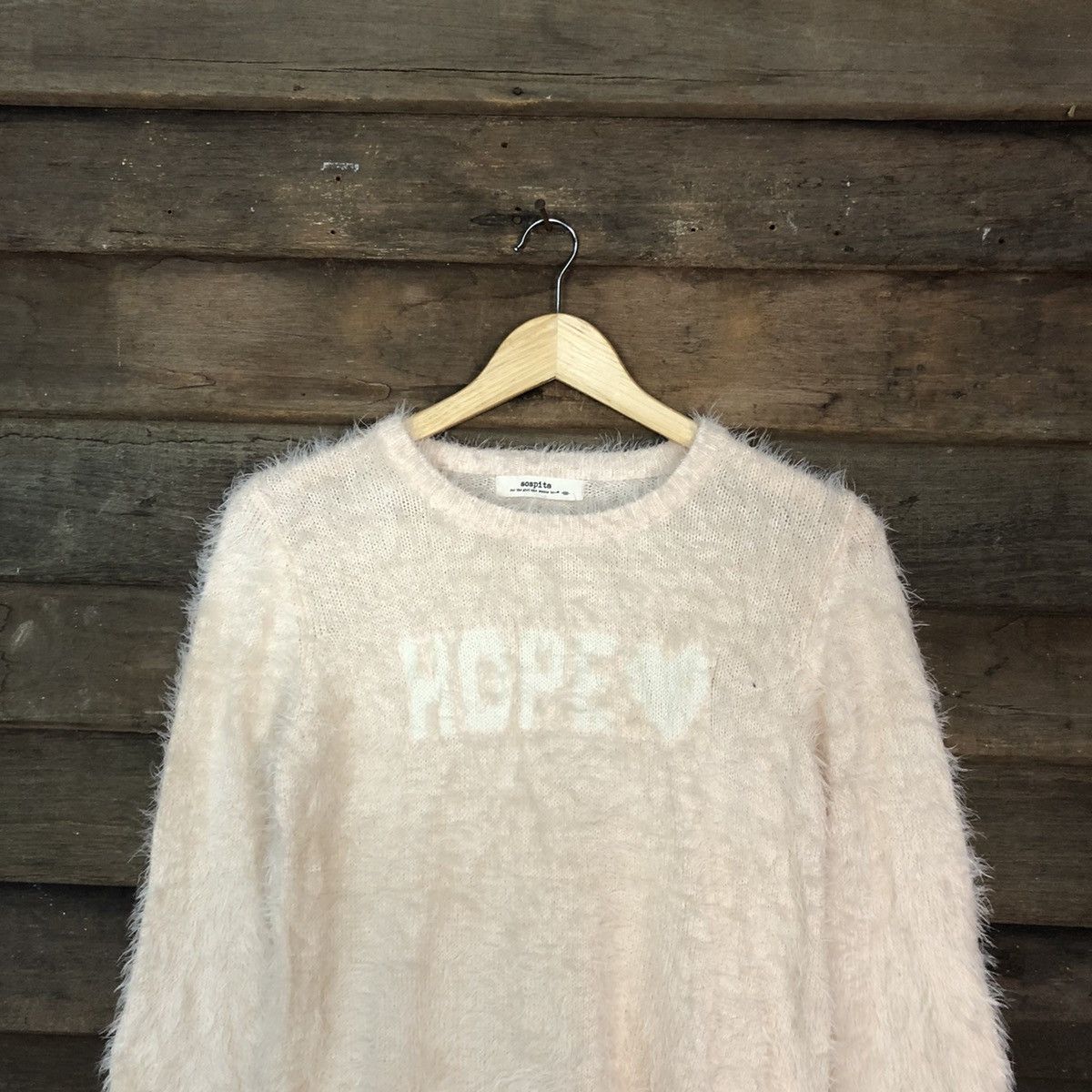 Homespun Knitwear × Japanese Brand Sospita Light Orange Mohair shag shaggy Knitwear #c1035 Size US S / EU 44-46 / 1 - 9 Thumbnail