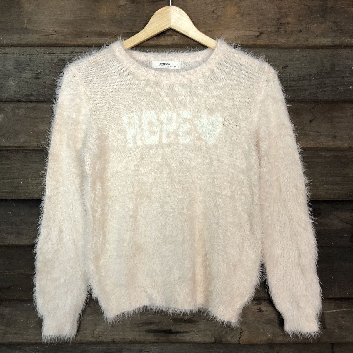Homespun Knitwear × Japanese Brand Sospita Light Orange Mohair shag shaggy Knitwear #c1035 Size US S / EU 44-46 / 1 - 8 Thumbnail