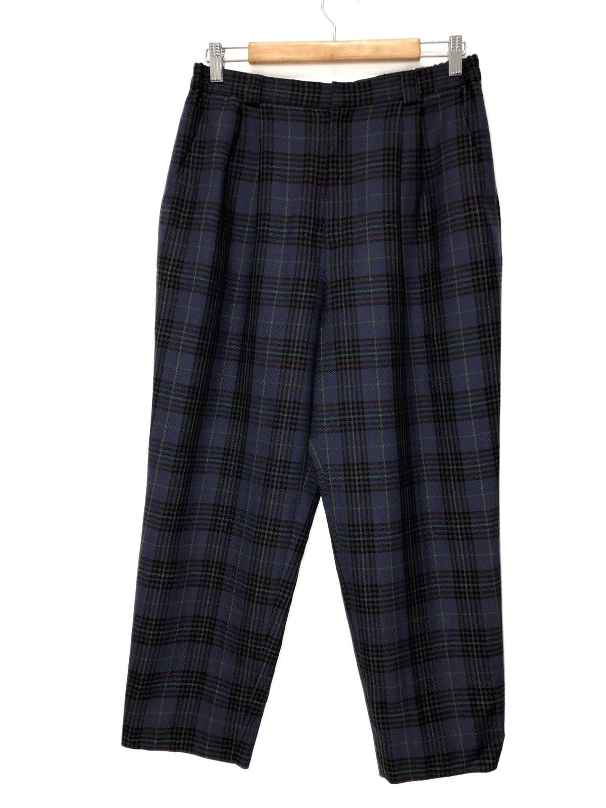 Burberrys Nova Checked Plaid Tartan Wool Casual Pants
