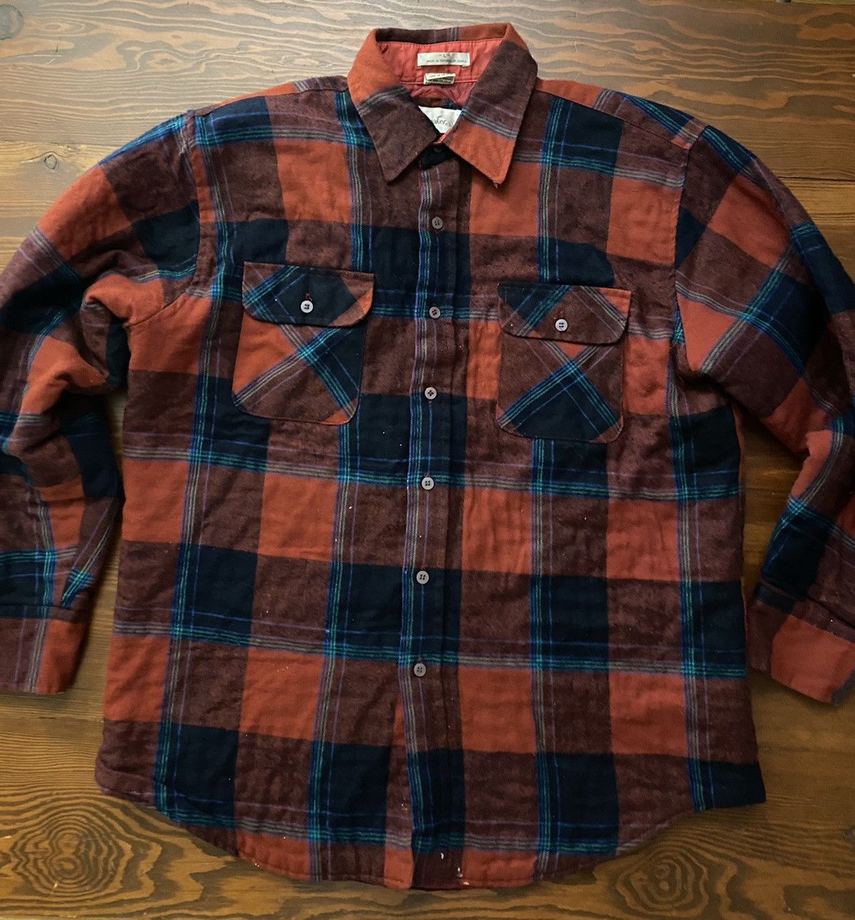 Flannel Vintage 80’s Windbreaker Flannel Plaid Shirt Jacket Size US L / EU 52-54 / 3 - 1 Thumbnail