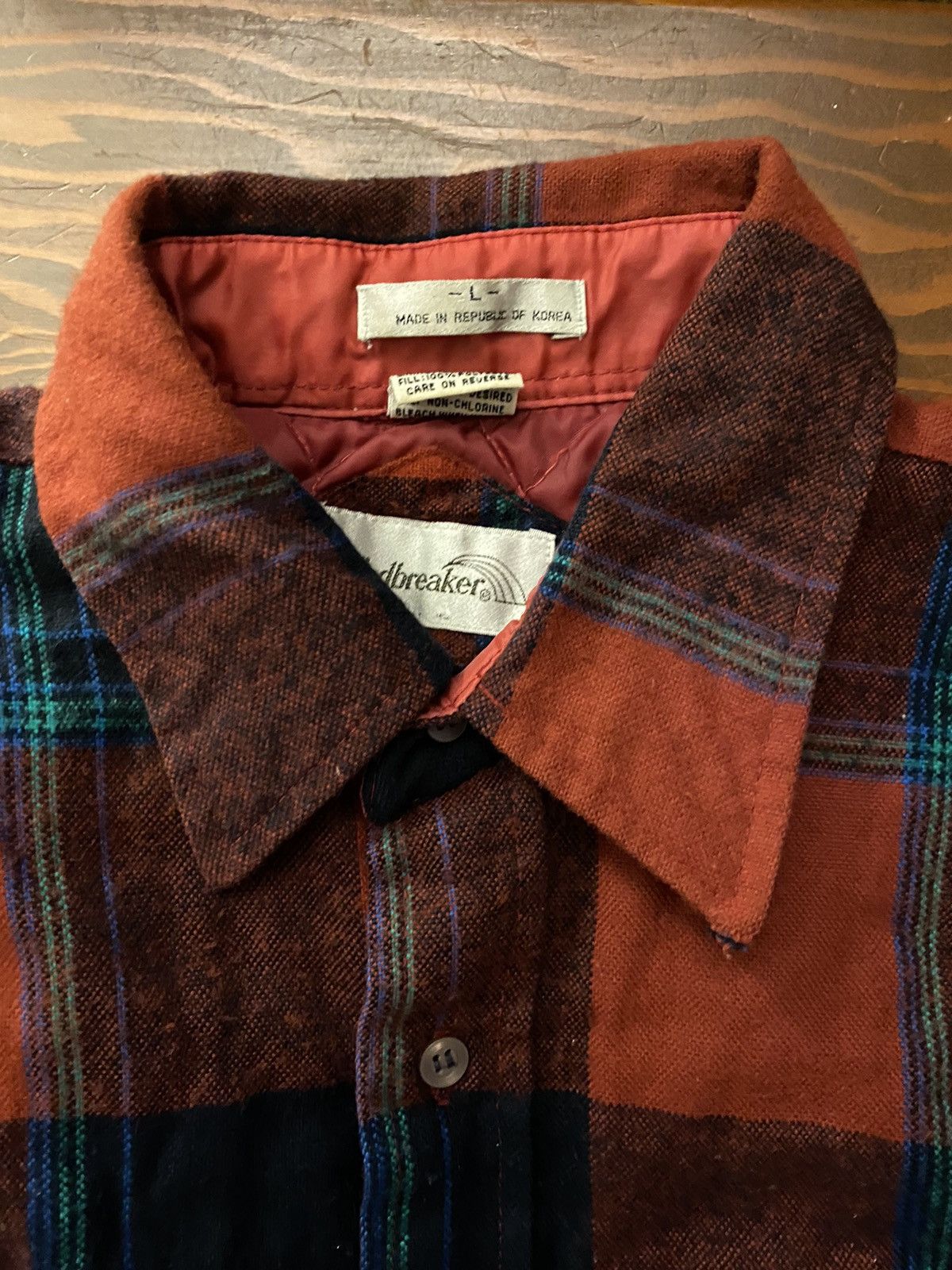 Flannel Vintage 80’s Windbreaker Flannel Plaid Shirt Jacket Size US L / EU 52-54 / 3 - 2 Thumbnail