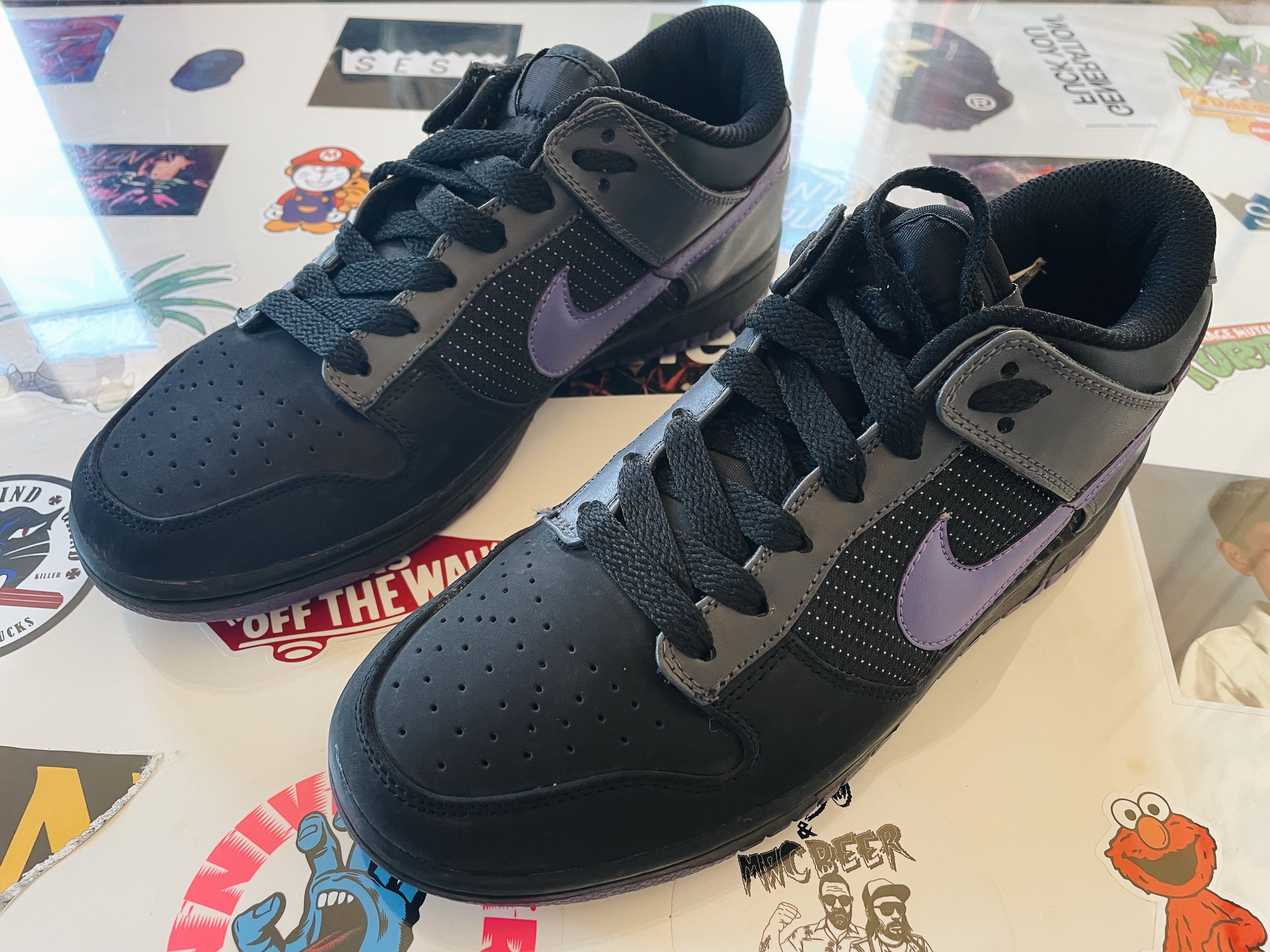 image of 2008 Nike Dunk Low Black / Varsity Purple-Anthracite Shoes in Black/Varsity Purple/Anthracite (Size