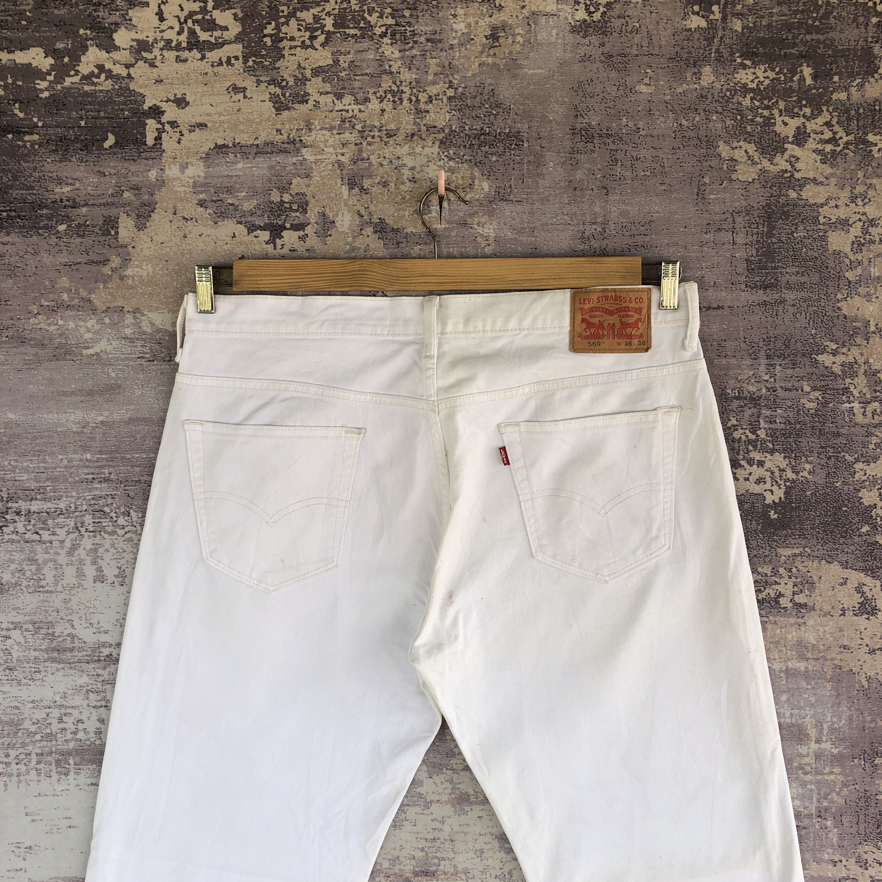 Levi's Vintage Levi's White Jeans Levis Denim Baggy Loose Straight Size US 38 / EU 54 - 5 Thumbnail