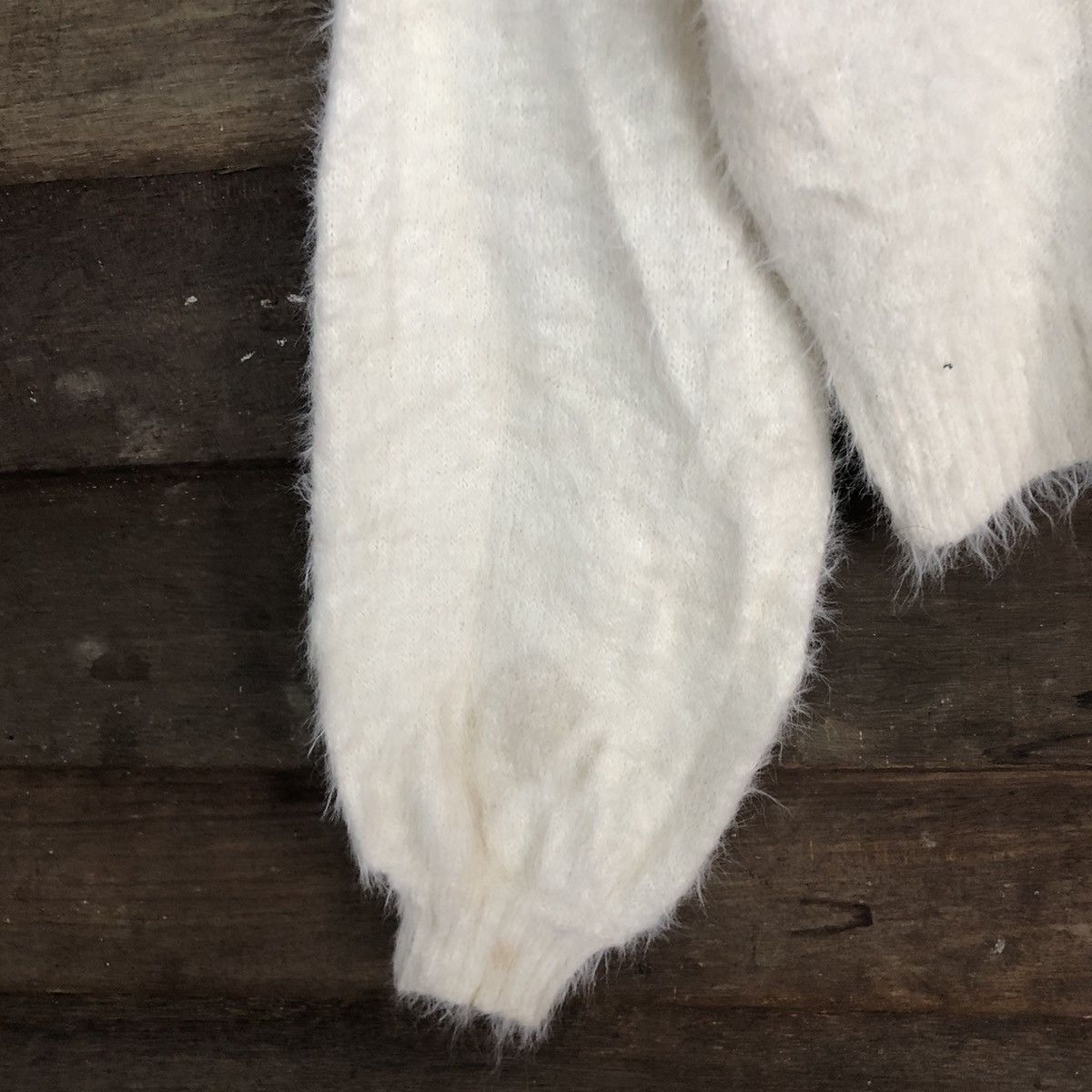 Homespun Knitwear Dazzlin White Mohair fur Shag Shaggy Knitwear #c1036 Size S / US 4 / IT 40 - 6 Thumbnail