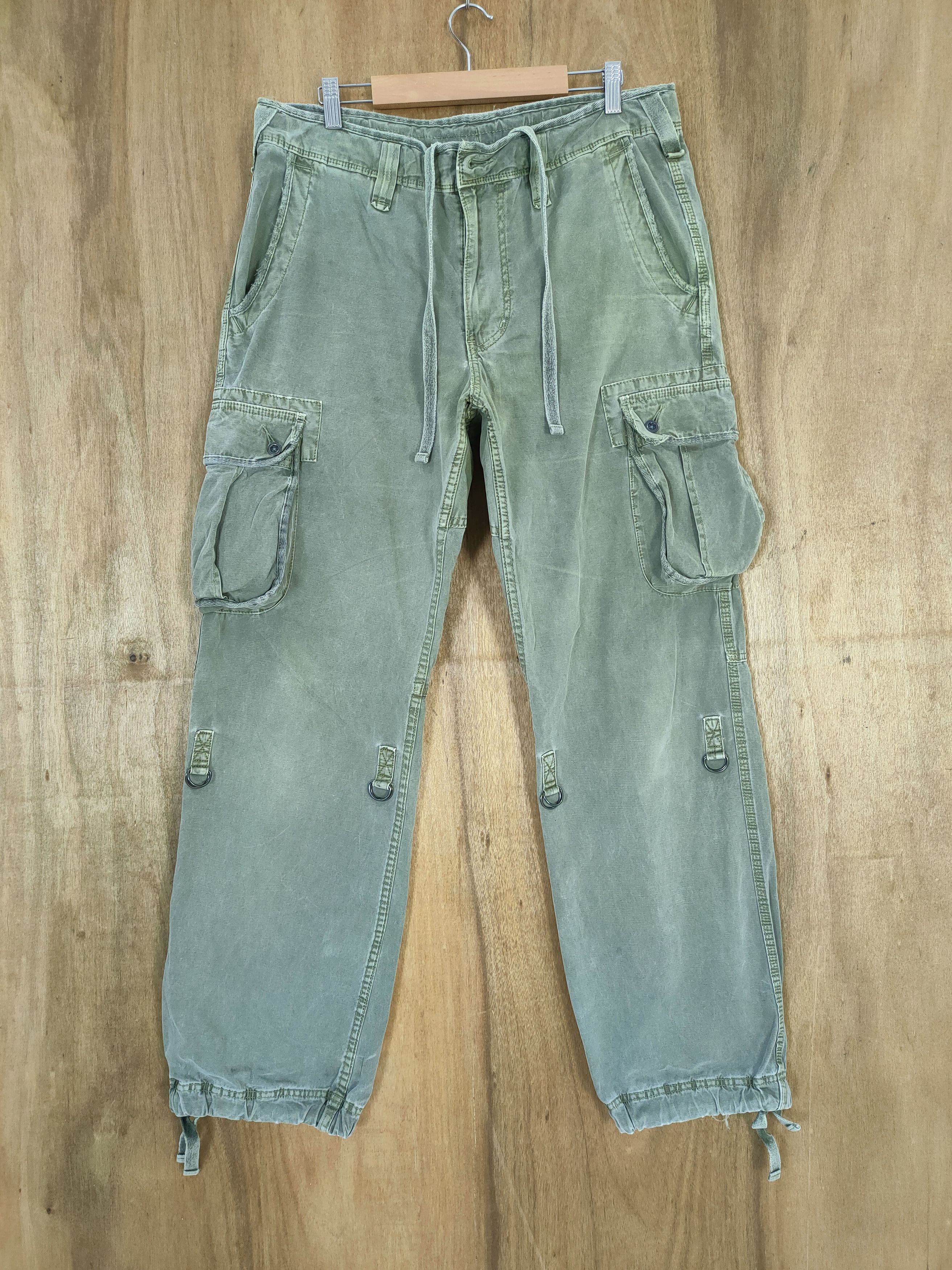 Japanese Brand VINTAGE JAPANESE BRAND FADED GREEN CARGO PANTS Size US 36 / EU 52 - 1 Thumbnail