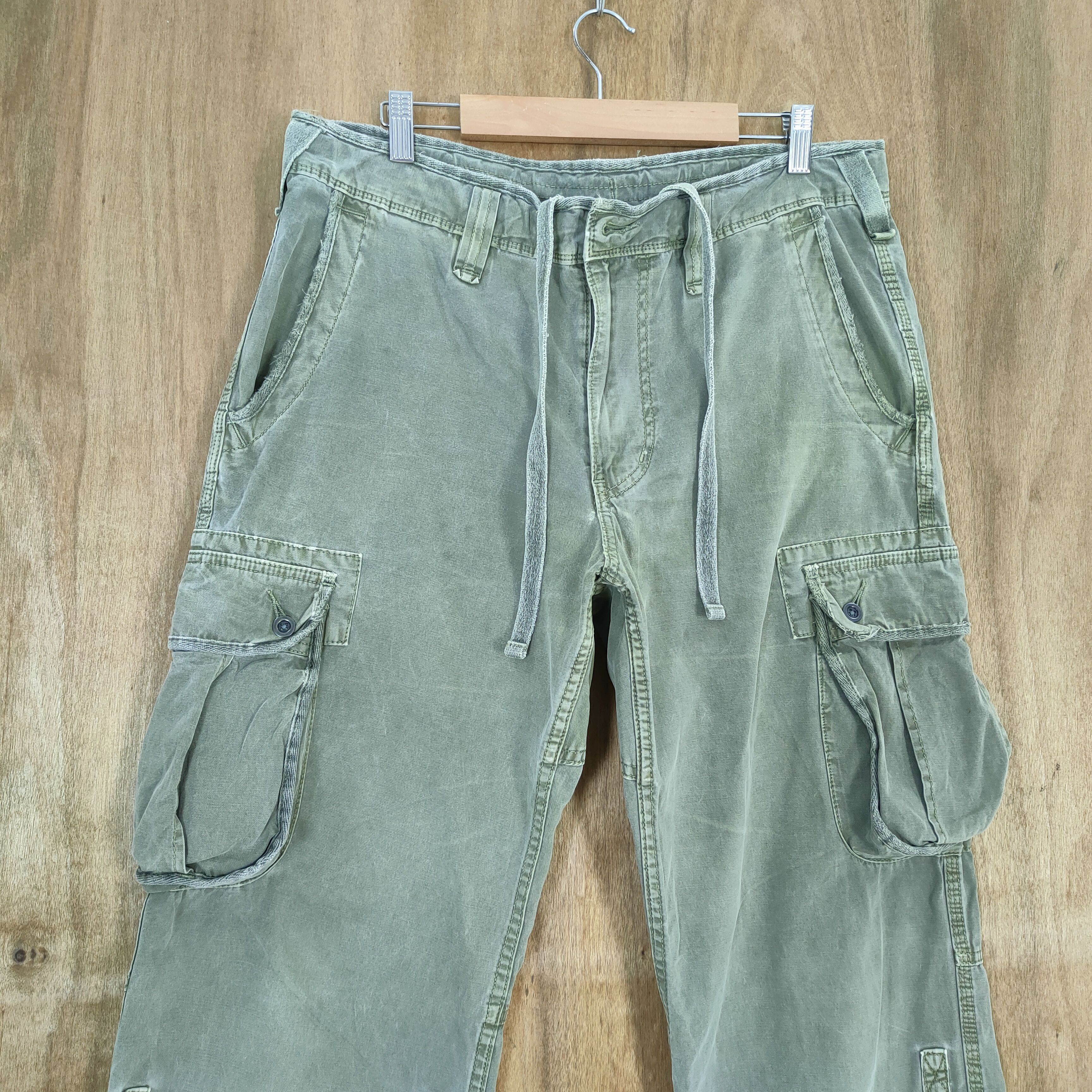 Japanese Brand VINTAGE JAPANESE BRAND FADED GREEN CARGO PANTS Size US 36 / EU 52 - 4 Thumbnail