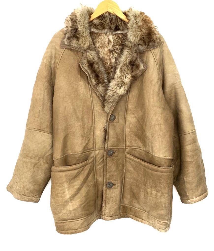 Vintage Fur Shearling Lined Heavy Leather Winter Jacket