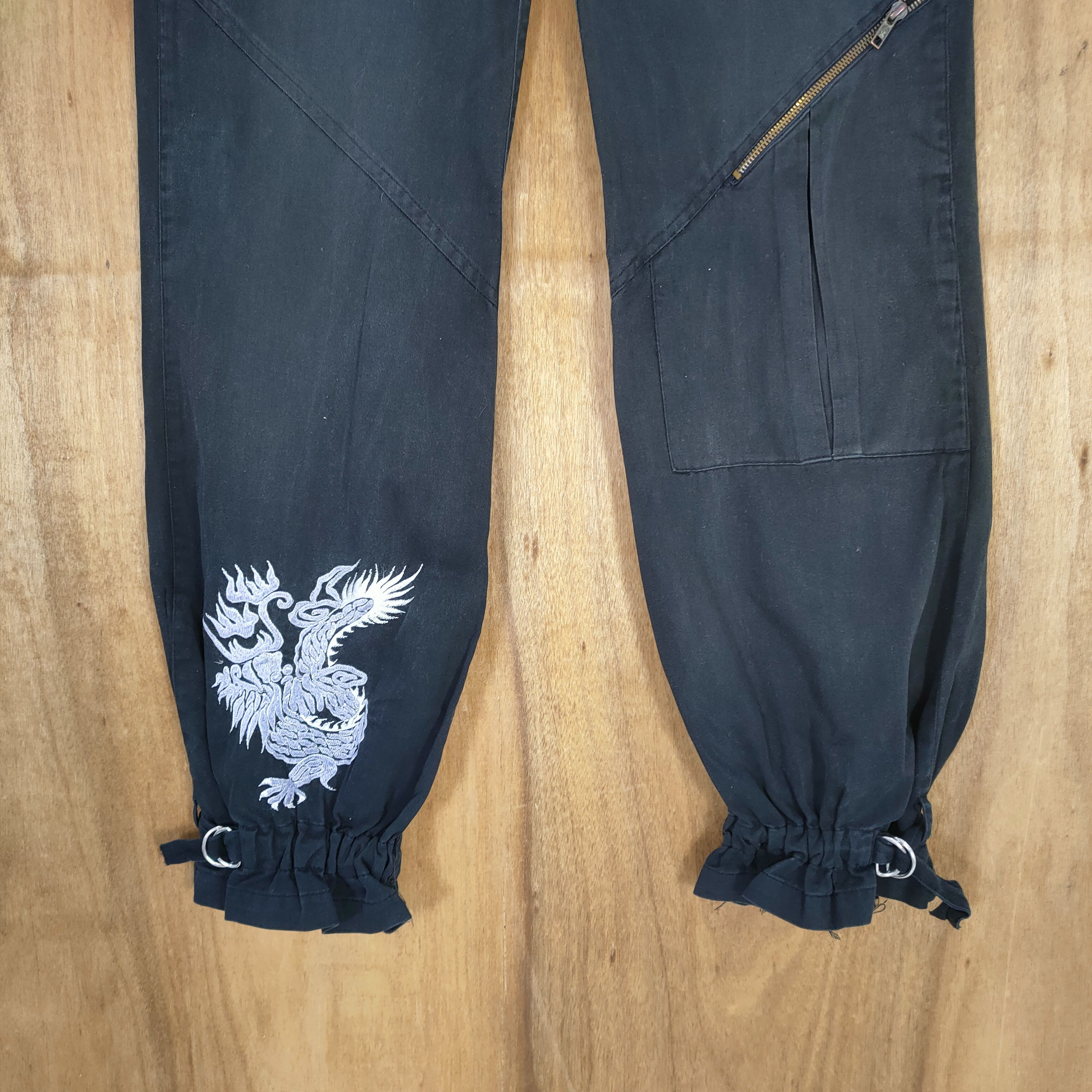 Japanese Brand VINTAGE SHANIT DRAGON BLACK CARGO PANTS Size US 32 / EU 48 - 3 Thumbnail