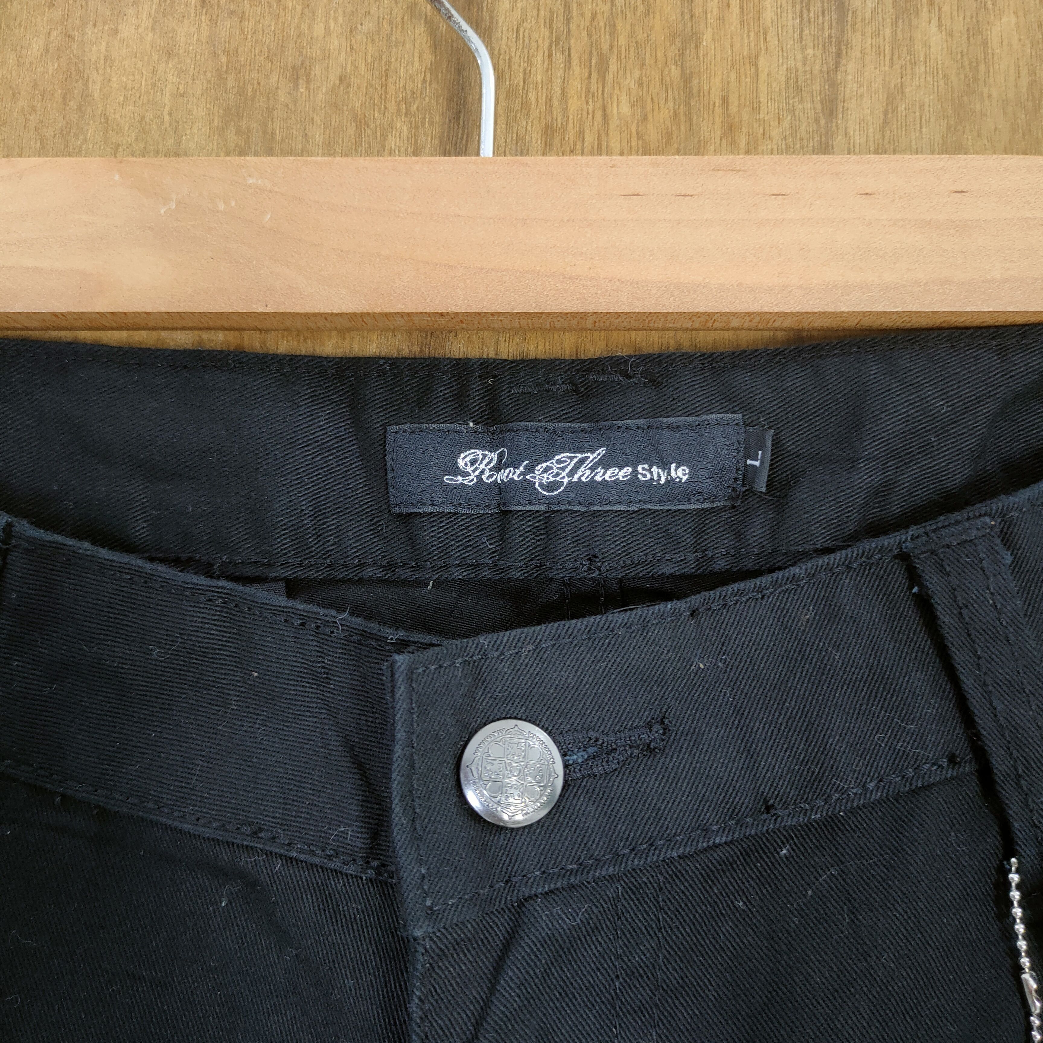 Roots VINTAGE ROOT THREE BLACK BOOTCUT FLARED CARGO PANTS Size US 34 / EU 50 - 9 Thumbnail