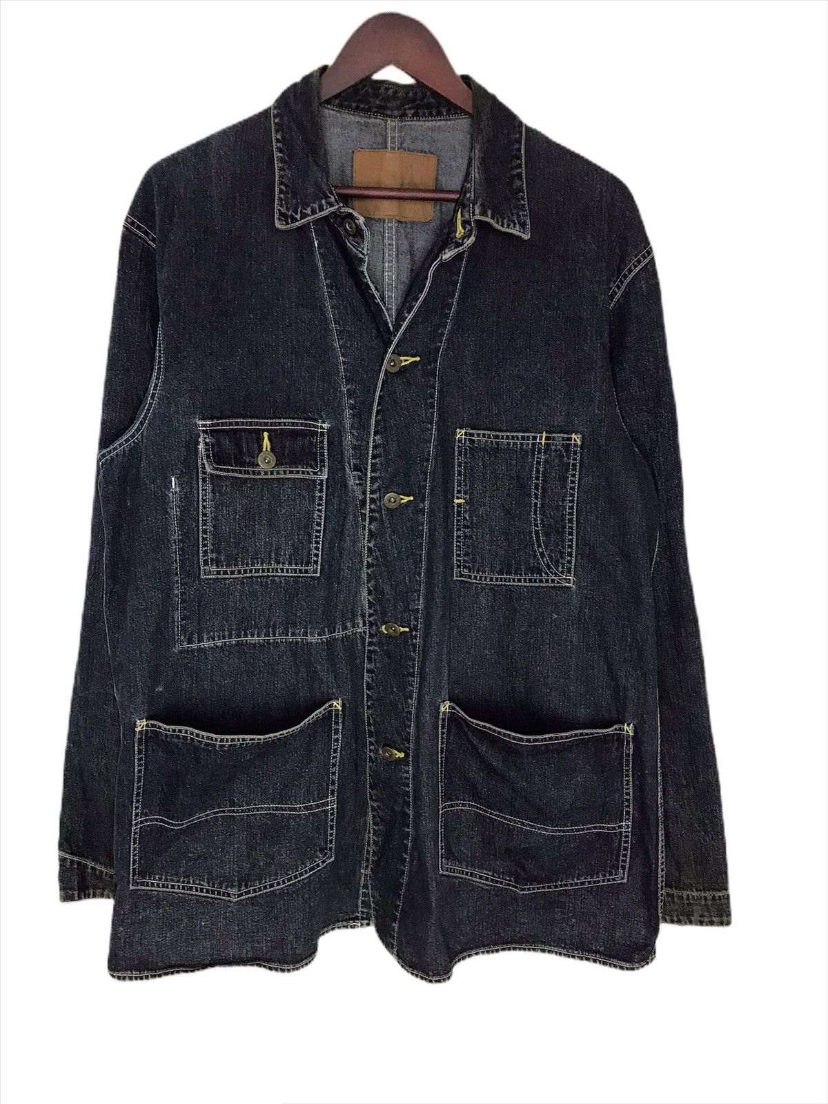 Indigo × Japanese Brand Vintage Japanese Brand Chore Unbranded Jacket Denim Size US L / EU 52-54 / 3 - 1 Thumbnail