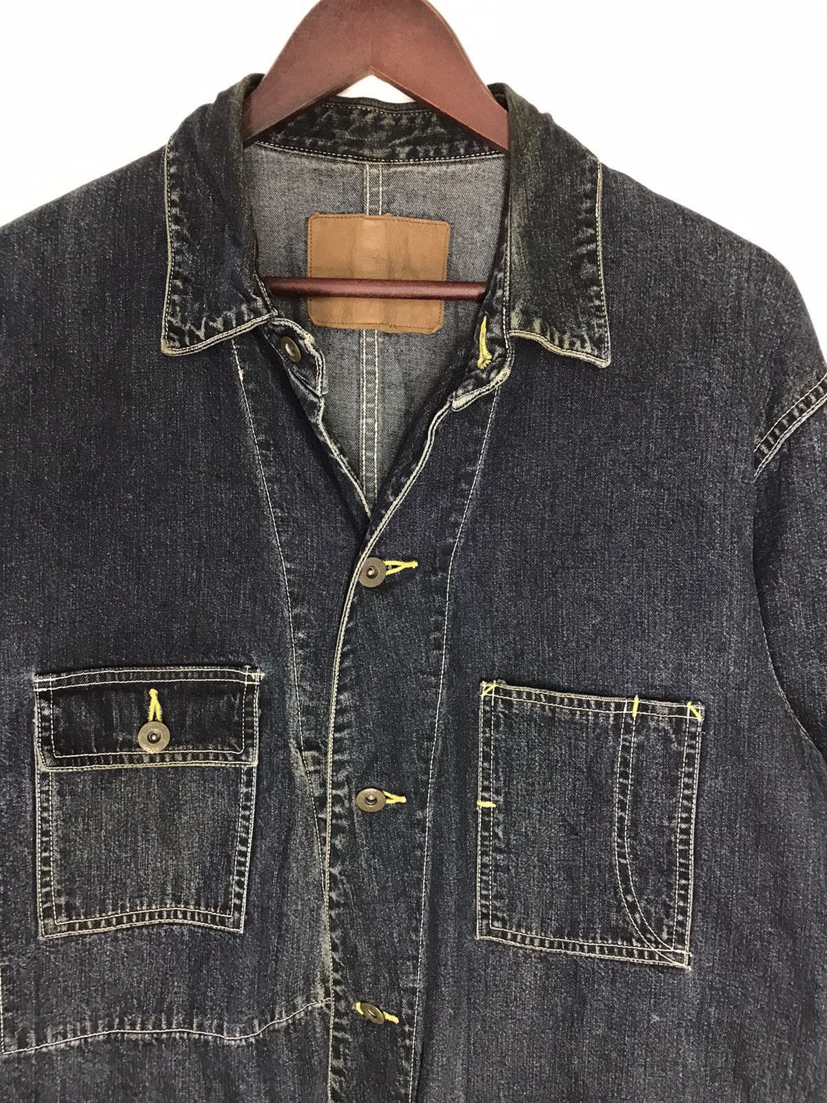 Indigo × Japanese Brand Vintage Japanese Brand Chore Unbranded Jacket Denim Size US L / EU 52-54 / 3 - 2 Thumbnail