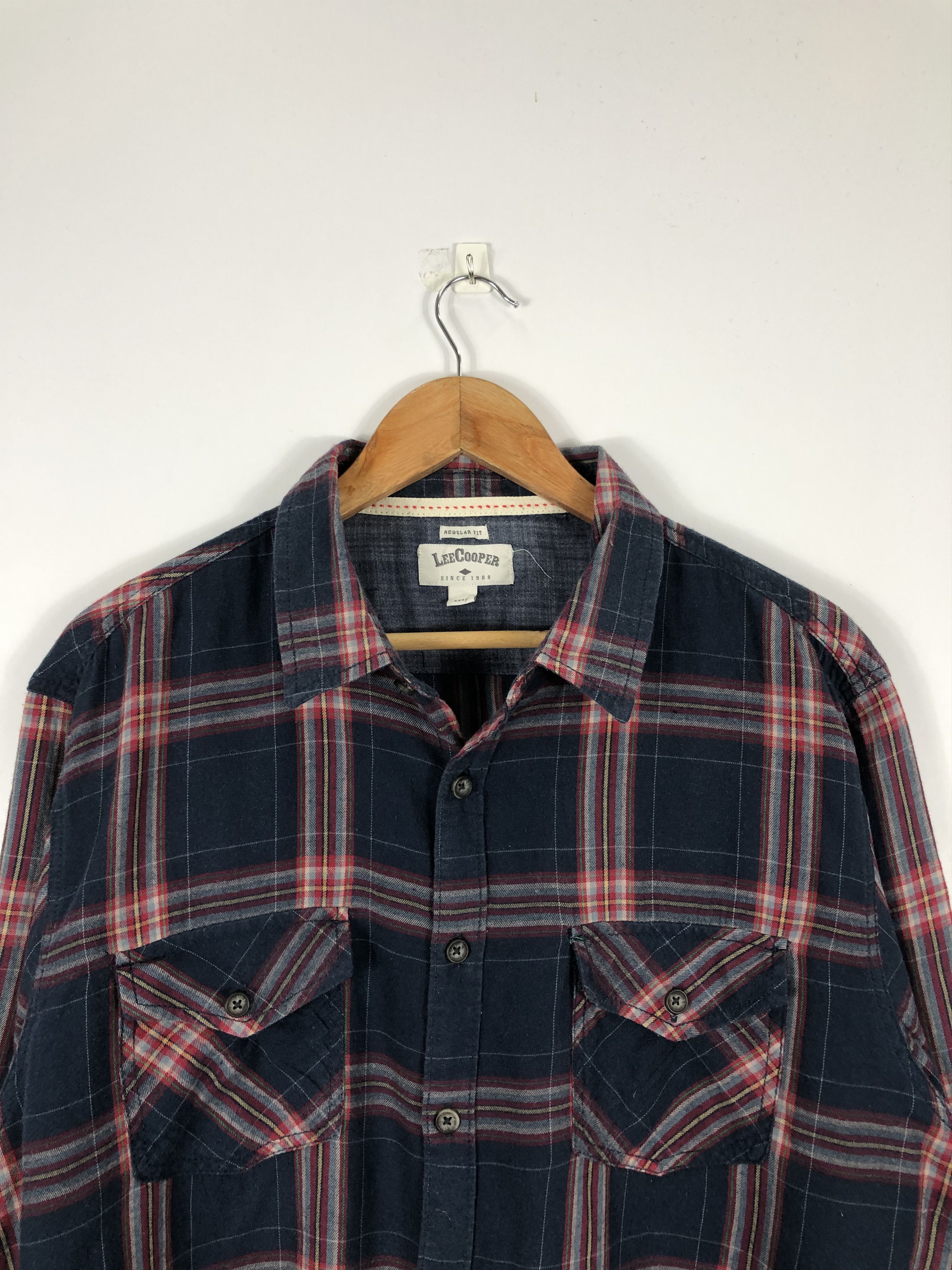 Flannel × Vintage Vintage Lee Cooper Flannel Wool Shirt J0483 Size US XXL / EU 58 / 5 - 2 Thumbnail