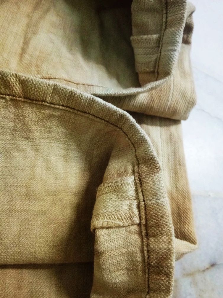 Japanese Brand MIZRA KYOTO HANDMADE JAPANESE WAGARA BROWN WASHED DENIM Size US 30 / EU 46 - 12 Thumbnail