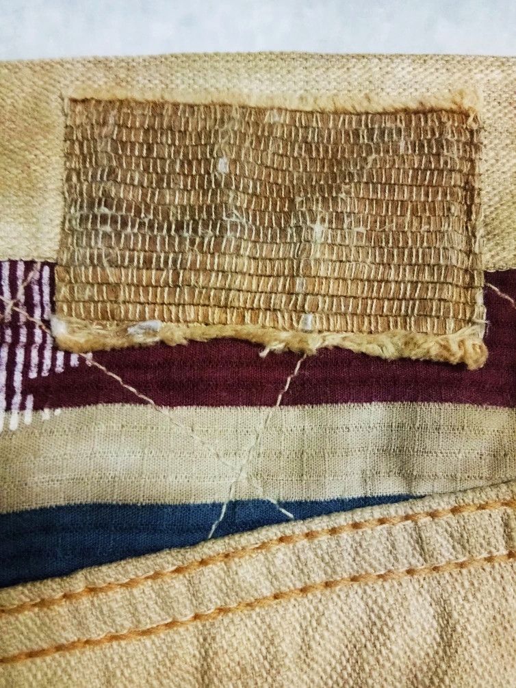 Japanese Brand MIZRA KYOTO HANDMADE JAPANESE WAGARA BROWN WASHED DENIM Size US 30 / EU 46 - 3 Thumbnail