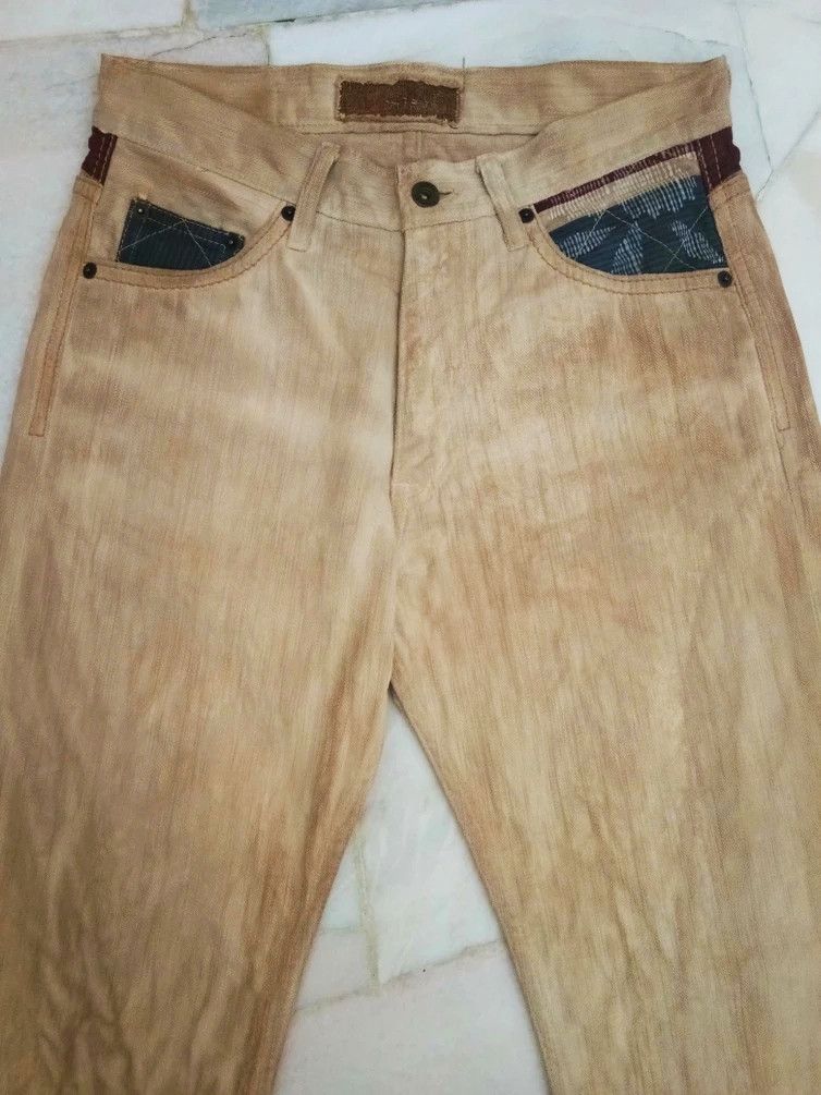 Japanese Brand MIZRA KYOTO HANDMADE JAPANESE WAGARA BROWN WASHED DENIM Size US 30 / EU 46 - 7 Thumbnail