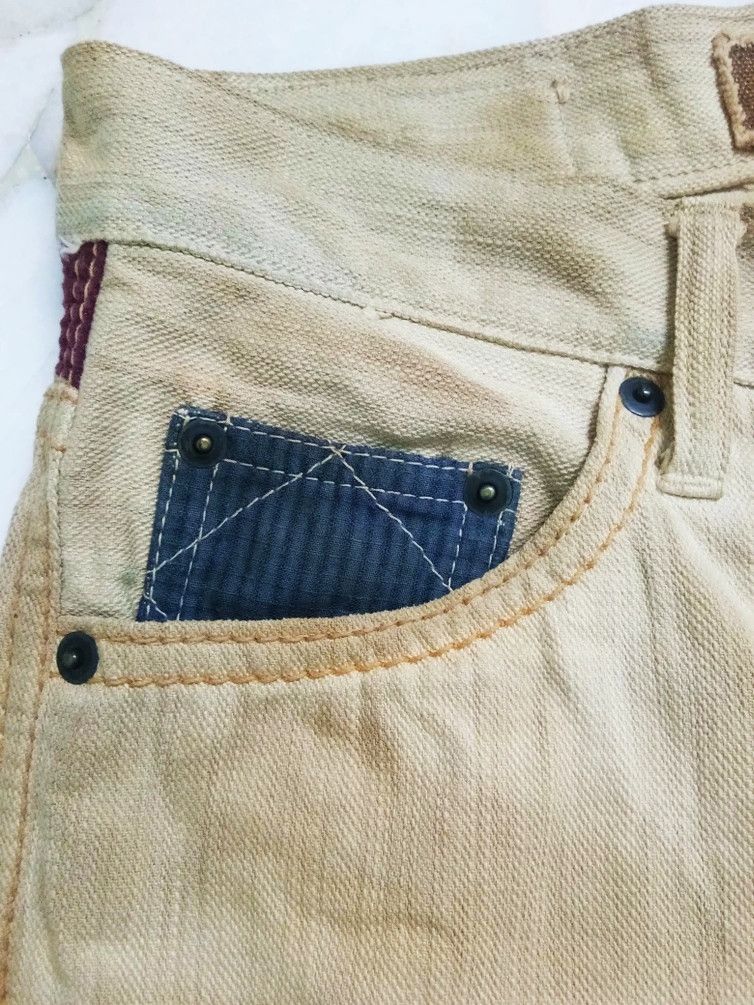 Japanese Brand MIZRA KYOTO HANDMADE JAPANESE WAGARA BROWN WASHED DENIM Size US 30 / EU 46 - 9 Thumbnail
