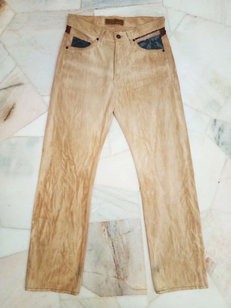 Japanese Brand MIZRA KYOTO HANDMADE JAPANESE WAGARA BROWN WASHED DENIM Size US 30 / EU 46 - 1 Thumbnail
