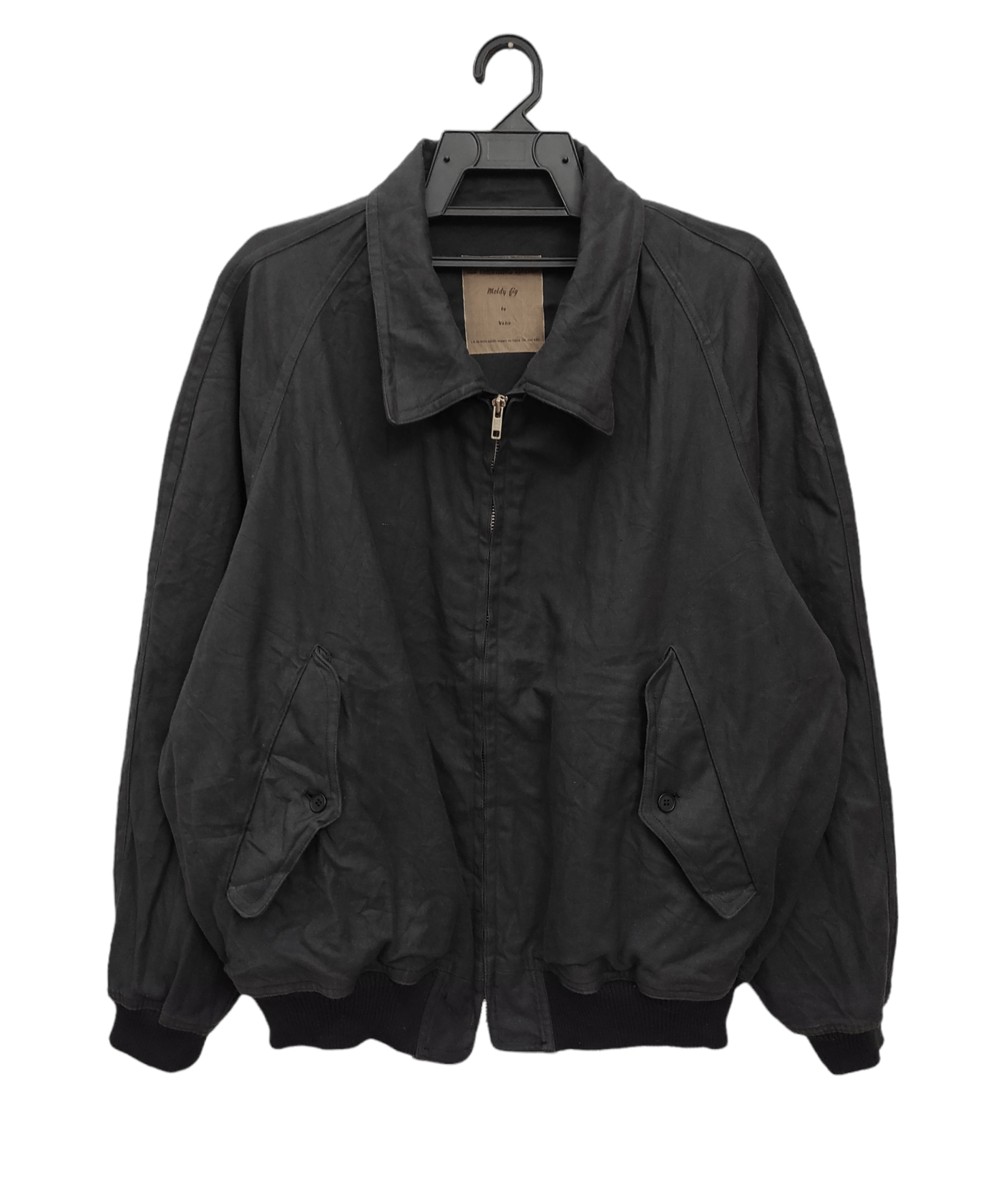image of Yohji Yamamoto x YS For Men Archive Moldy Fig By Y's Bis Bomber Flight Jacket in Black Charcoal Gre