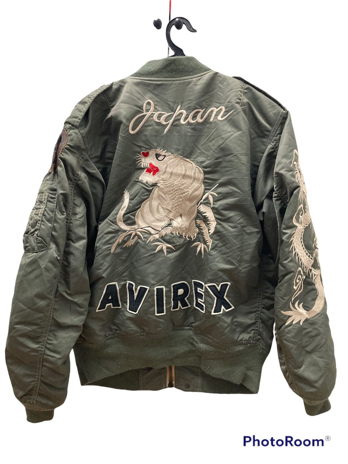 image of Avant Garde x Avirex Sukajan Jacket in Green, Men's (Size Large)