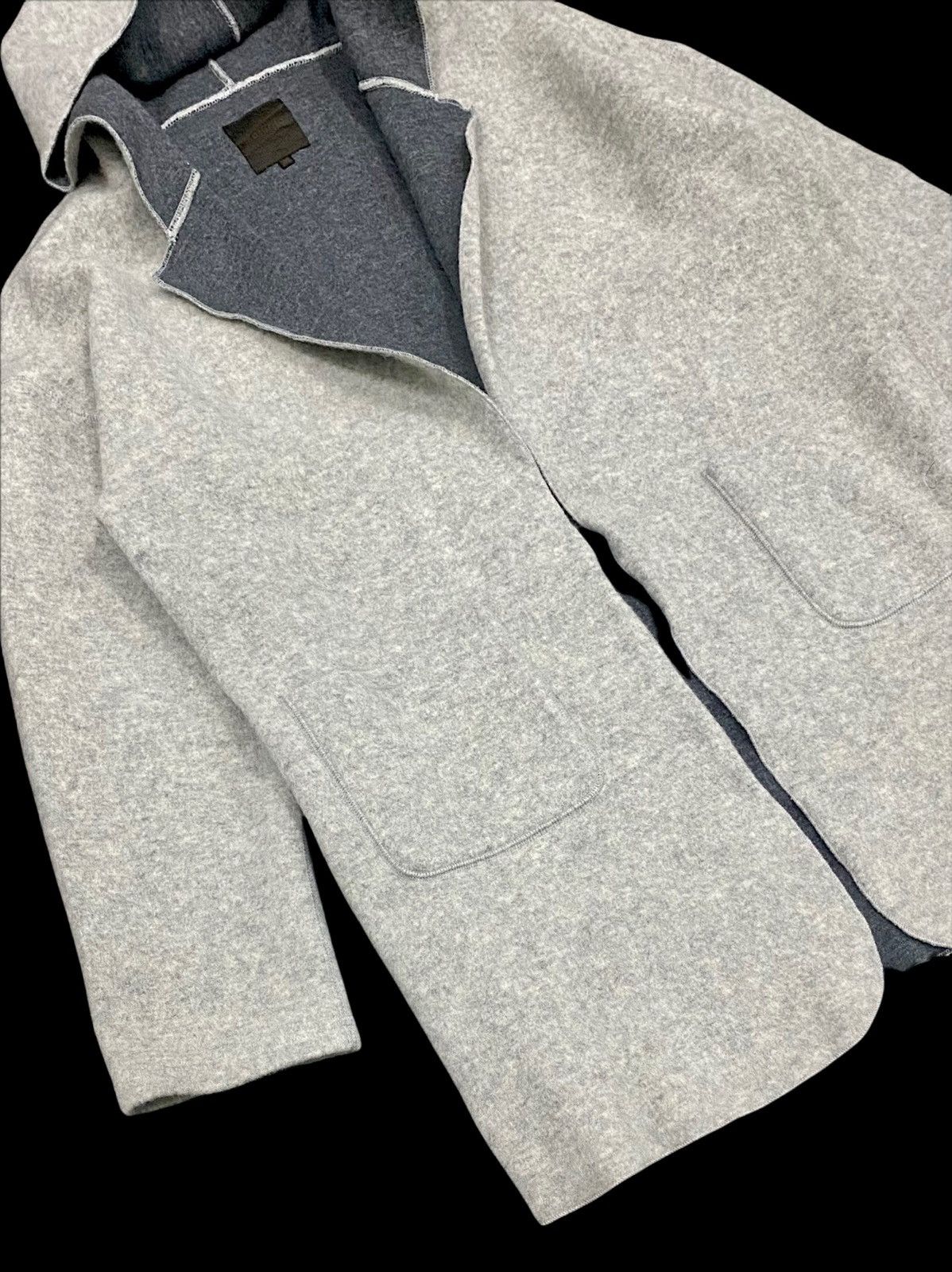 Designer × Homespun Knitwear VINTAGE MODERN MATURITA FLEECE CARDIGAN WITH HOODIE Size M / US 6-8 / IT 42-44 - 8 Thumbnail
