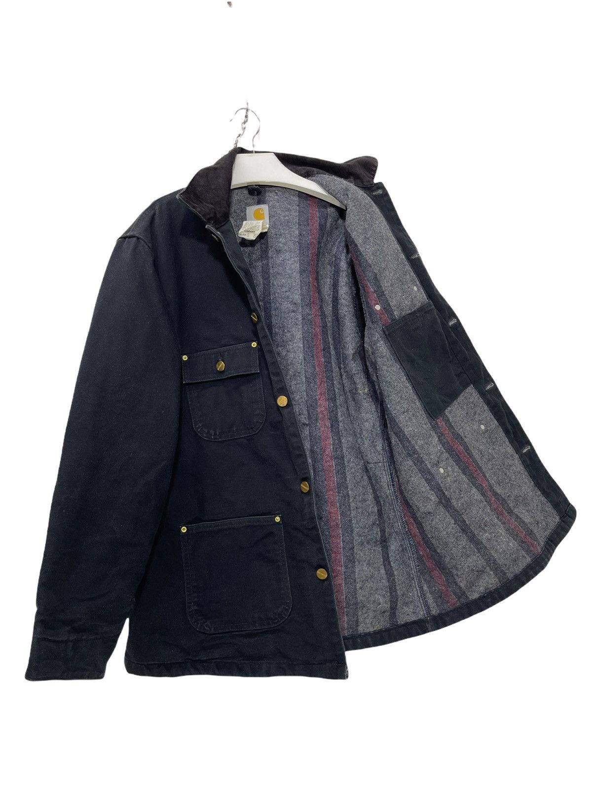 image of Carhartt Carhart Work Jacket Blanket Lining Cotton Duck 22 in Black, Men's (Size Large)