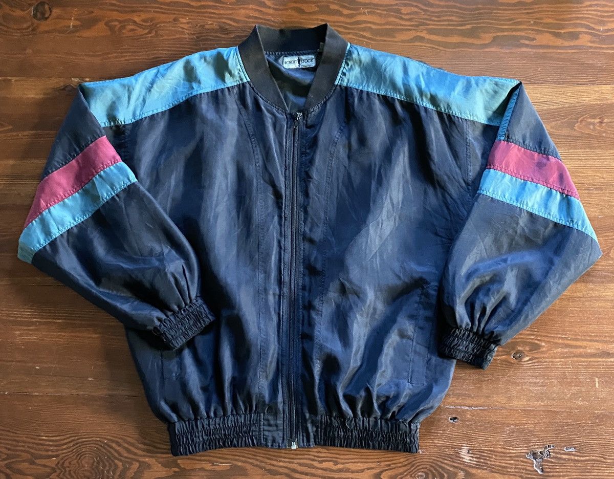 Robert Stock Vintage 80’s Robert Stock Silk Full Zip Track Jacket Size US M / EU 48-50 / 2 - 2 Thumbnail