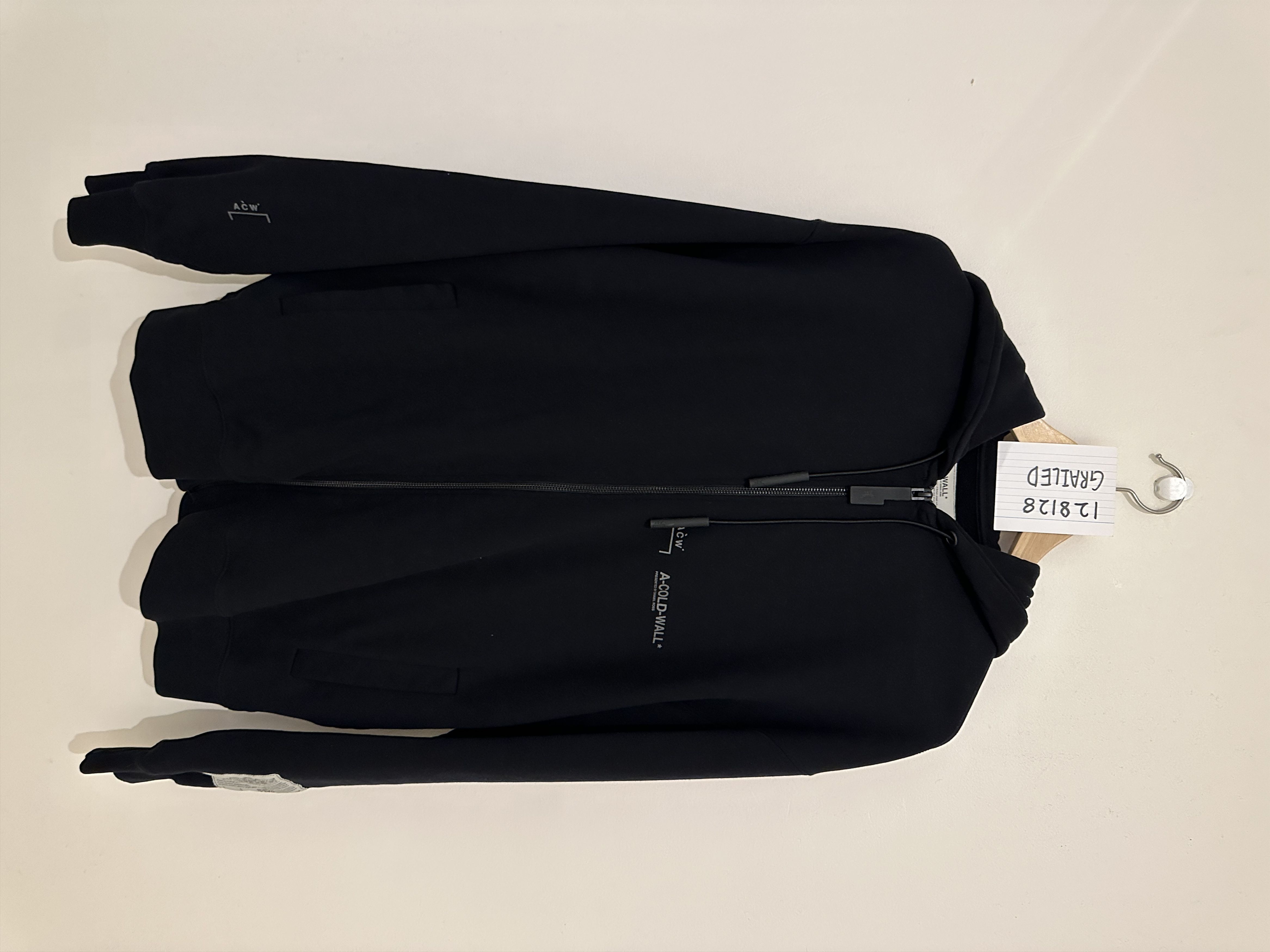 image of A Cold Wall A-Cold-War Zip Up Hoodie in Black, Men's (Size Medium)