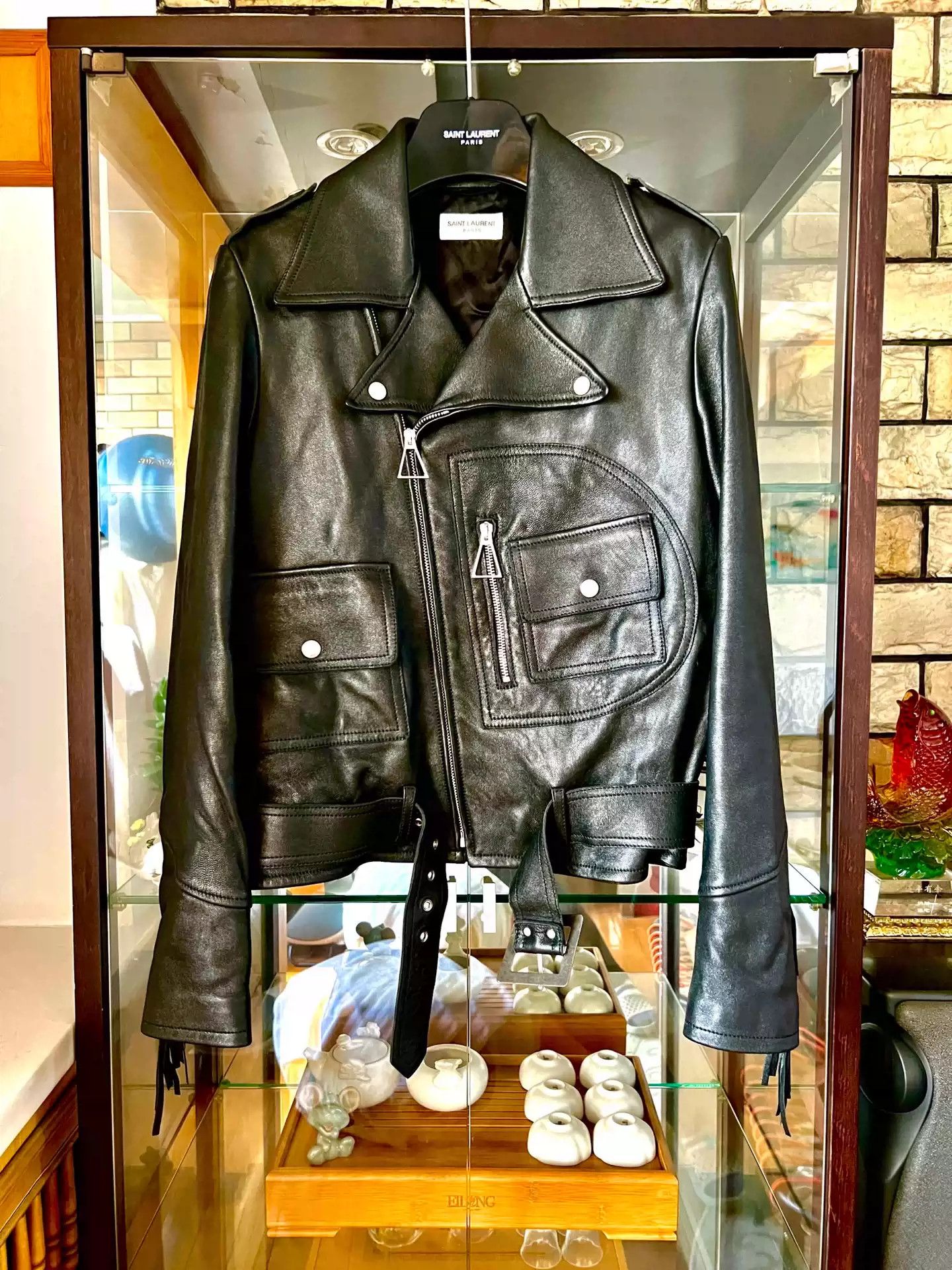 Saint Laurent leather bat jacket