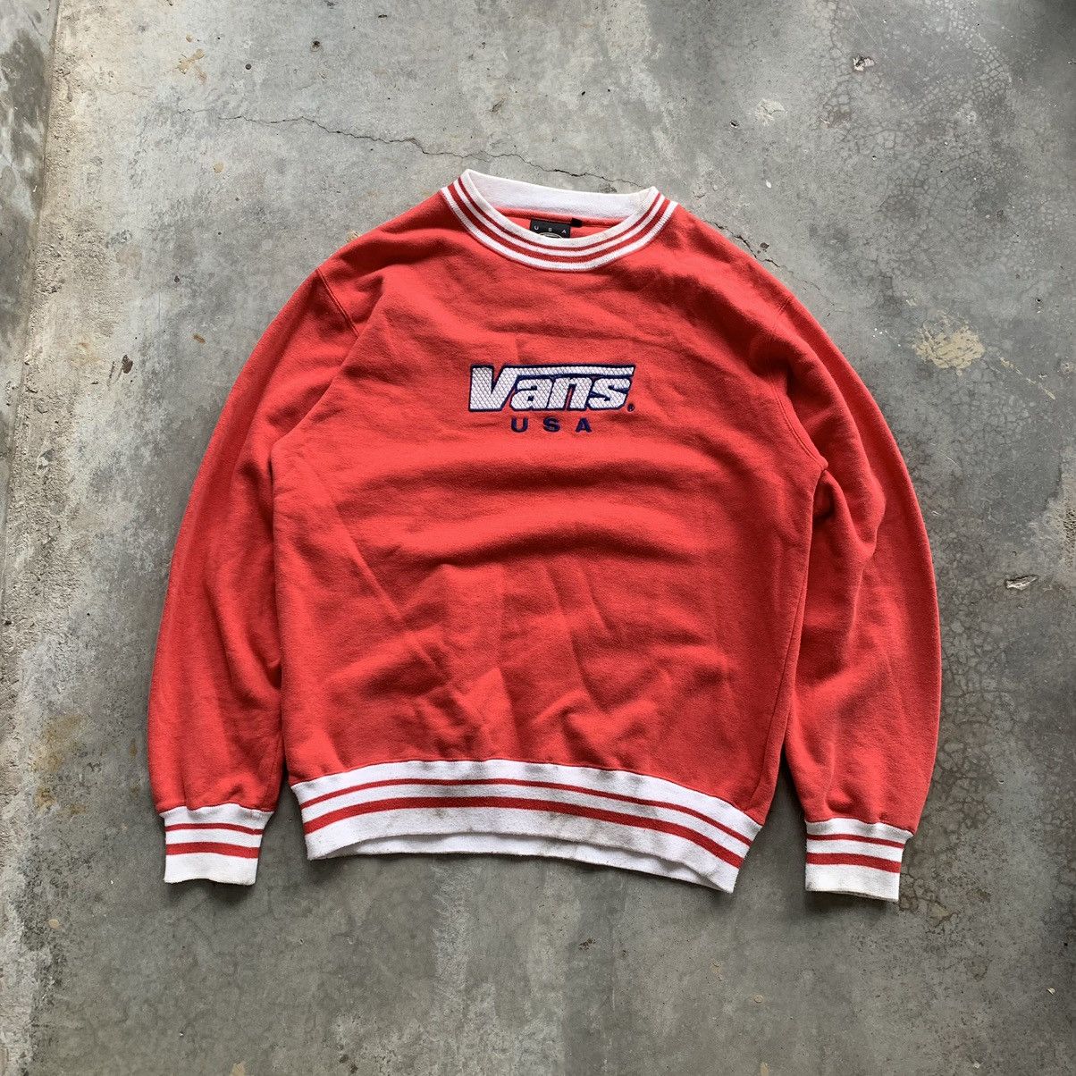Vans Vintage 90s Vans Usa Embroided Logo Sweatshirt skateboard Size US M / EU 48-50 / 2 - 1 Thumbnail