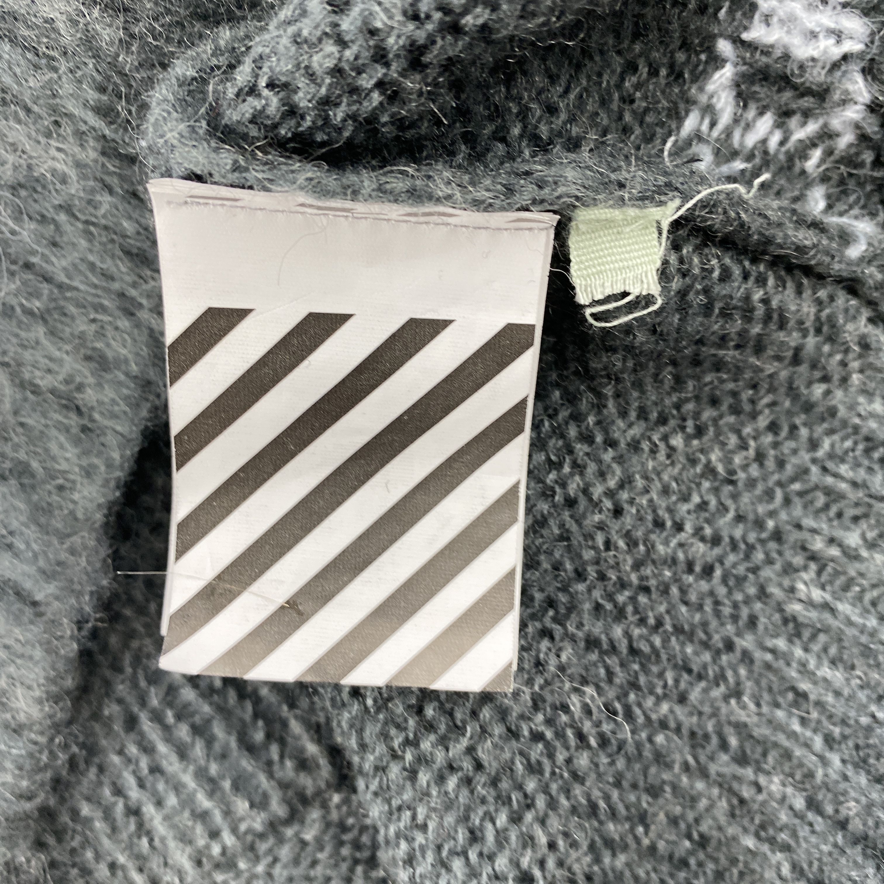 Off-White Off-White Grey Logo Mohair Blend Sweater Size US XS / EU 42 / 0 - 6 Thumbnail