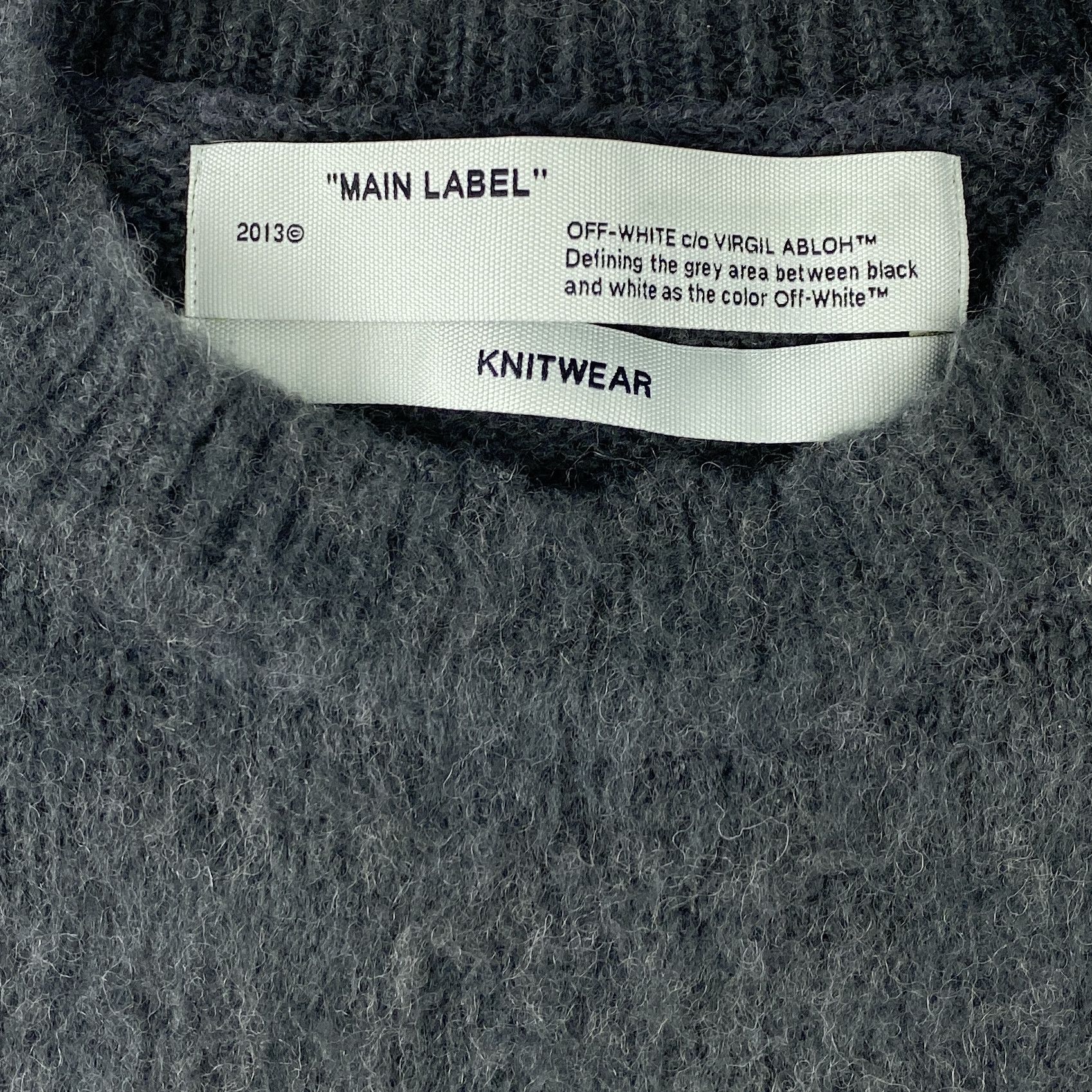 Off-White Off-White Grey Logo Mohair Blend Sweater Size US XS / EU 42 / 0 - 4 Thumbnail