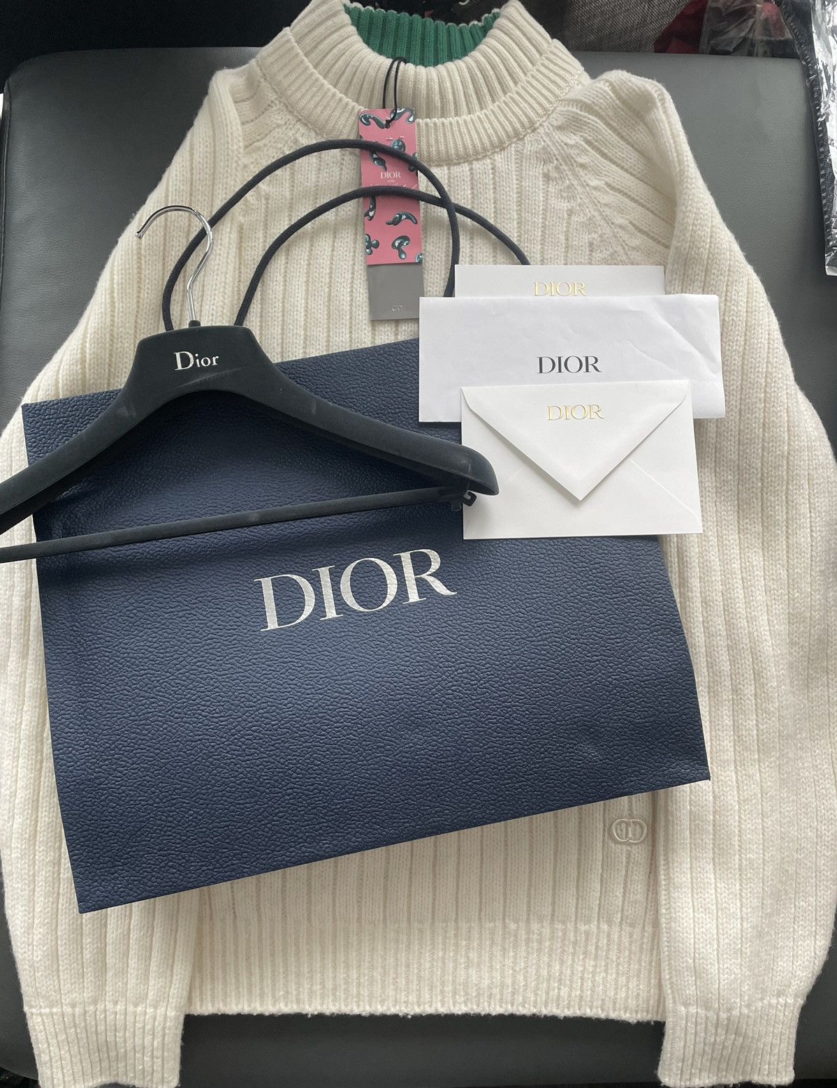 image of Dior Super Runway $2,750 Cashmere Virgin Wool Sold Out Sweater in White, Men's (Size XL)