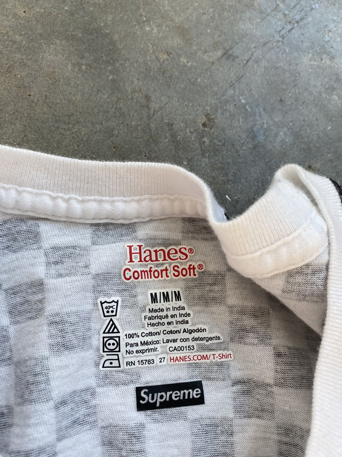 Hanes × Supreme Supreme x Hanes Black + White Checkered Box Logo Tee Medium Size US M / EU 48-50 / 2 - 3 Thumbnail