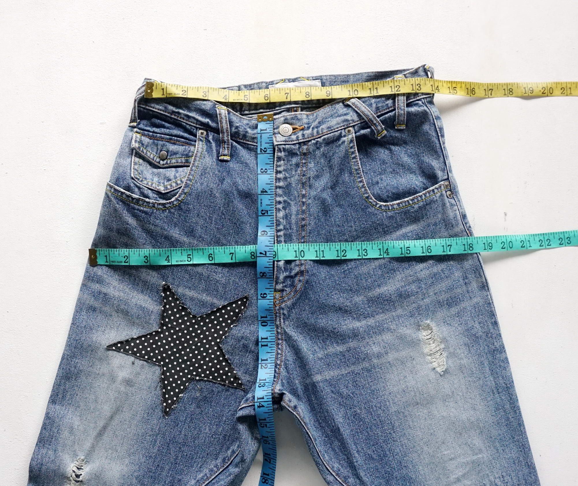 Japanese Brand EHYPHEN World Gallery Distressed & Patched High Waist Jeans Size 26" / US 2 / IT 38 - 16 Thumbnail