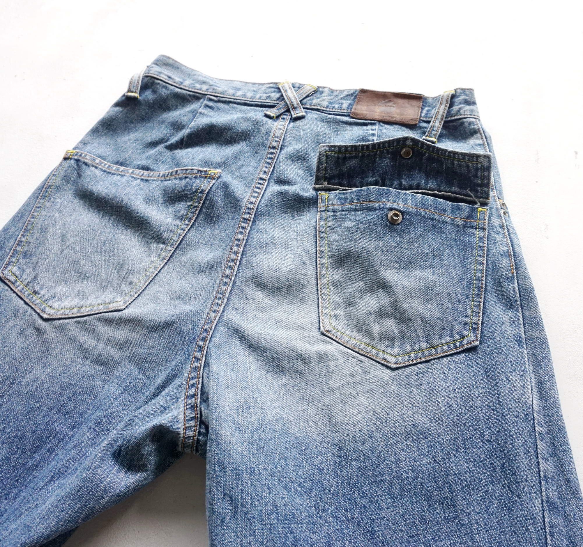 Japanese Brand EHYPHEN World Gallery Distressed & Patched High Waist Jeans Size 26" / US 2 / IT 38 - 10 Thumbnail