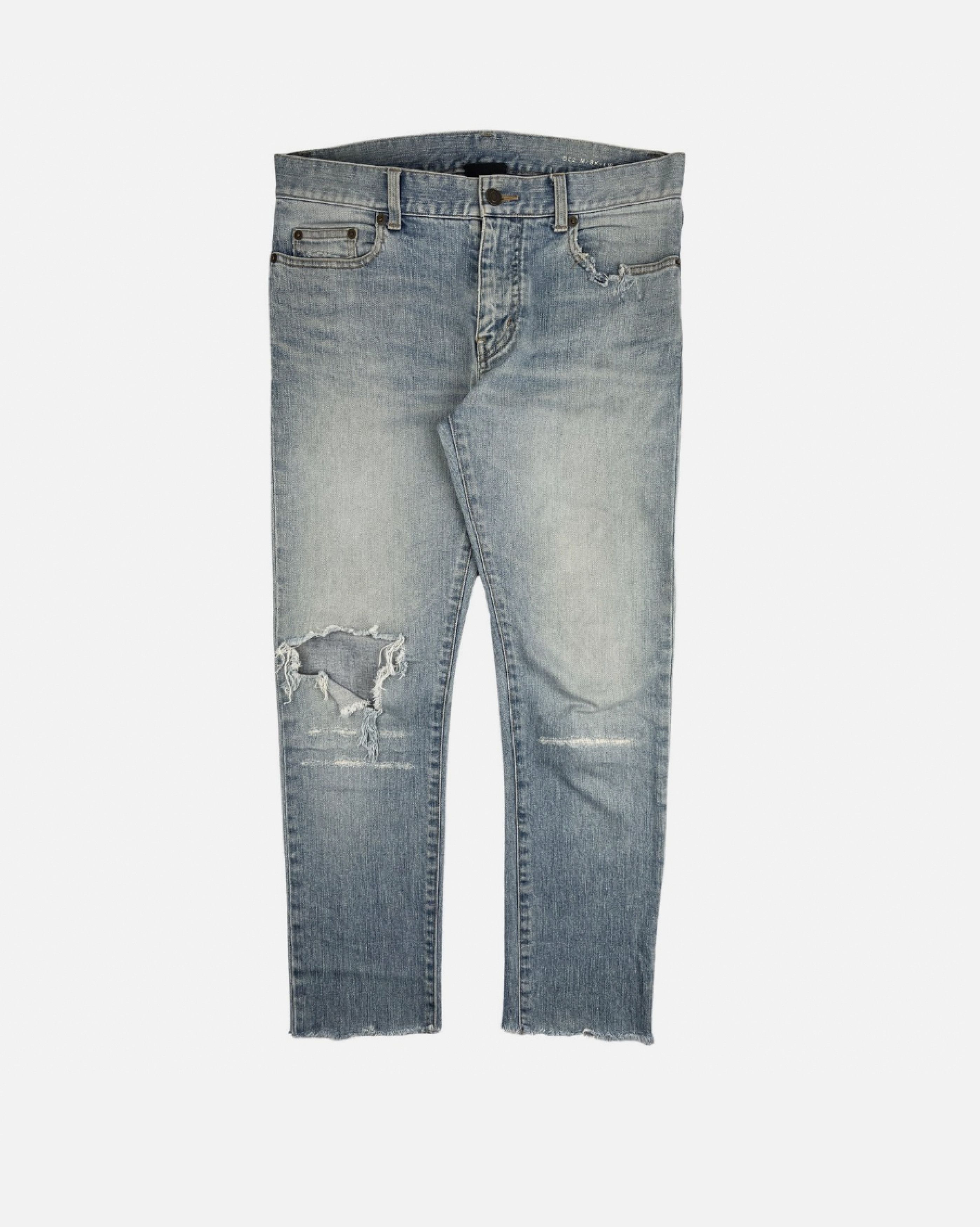 Saint Laurent Paris Saint Laurent SS17 Light Blue D02 Raw Hem Jeans Size US 30 / EU 46 - 1 Thumbnail