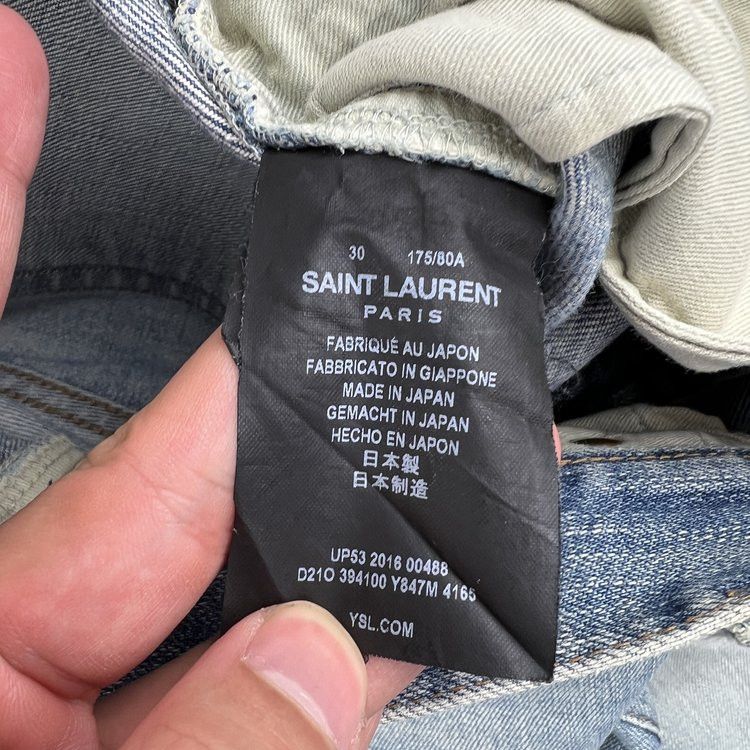 Saint Laurent Paris Saint Laurent SS17 Light Blue D02 Raw Hem Jeans Size US 30 / EU 46 - 3 Thumbnail