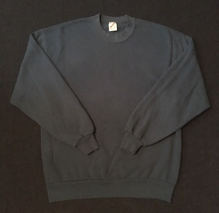 Jerzees Vintage 1990s Jerzees Russell Blue Blank Crewneck Sweatshirt Size US L / EU 52-54 / 3 - 2 Thumbnail