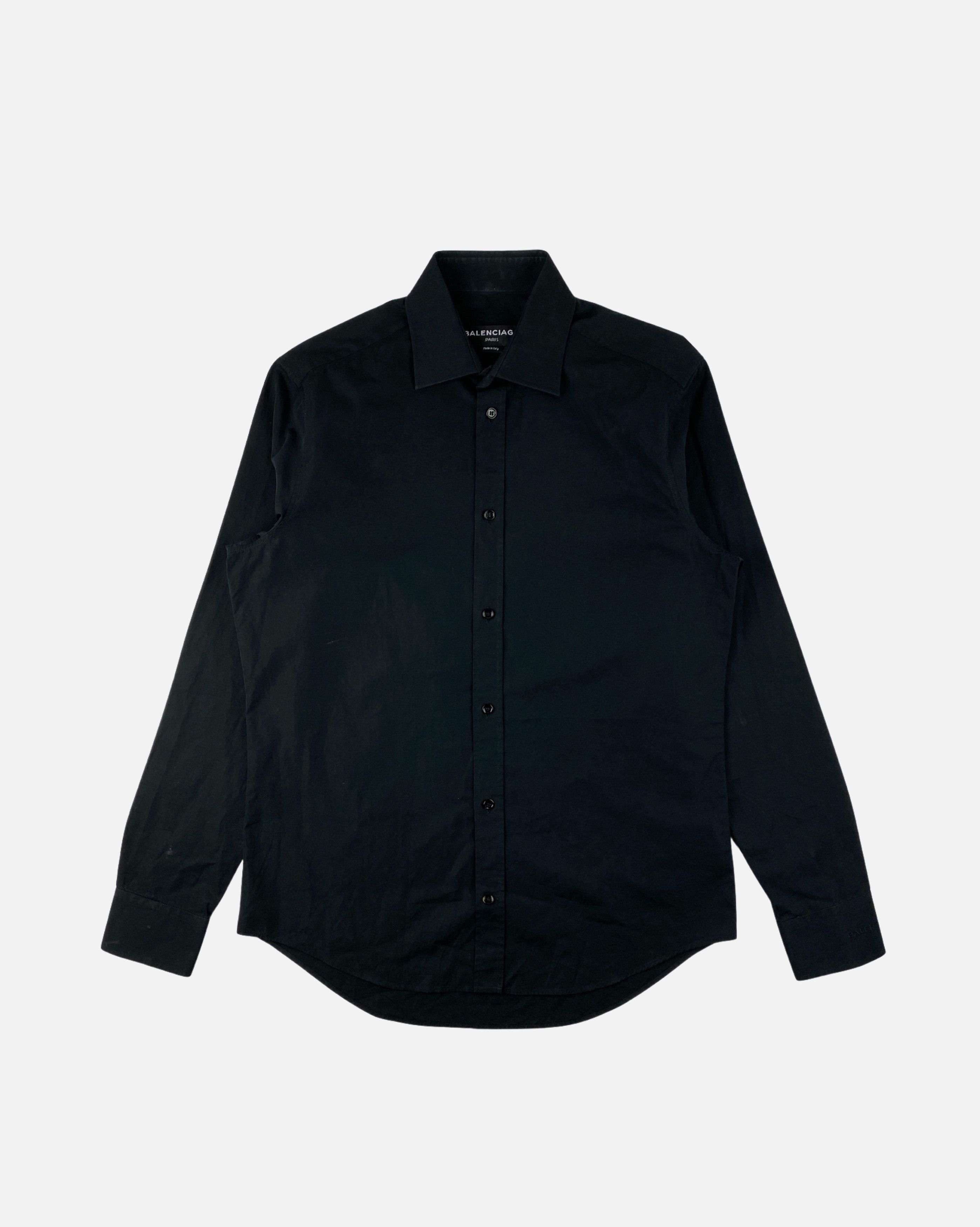 image of Balenciaga Classic Black Shirt, Men's (Size Small)