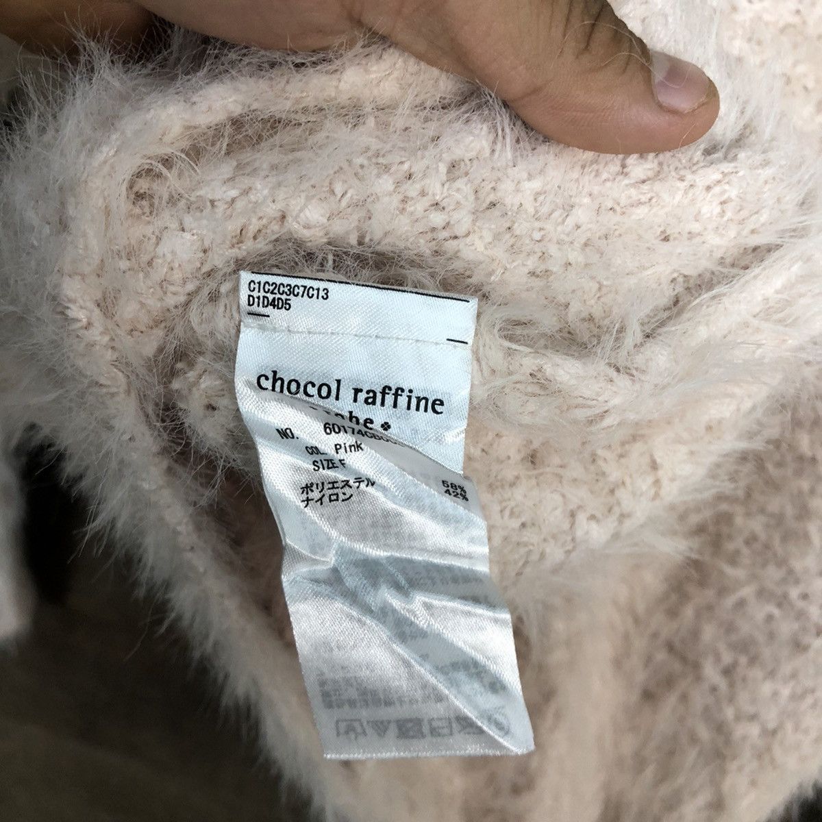 Homespun Knitwear × Japanese Brand Chocol Raffine Light Pink Mohair Shag Shaggy Knitwear#c1030 Size US M / EU 48-50 / 2 - 12 Thumbnail