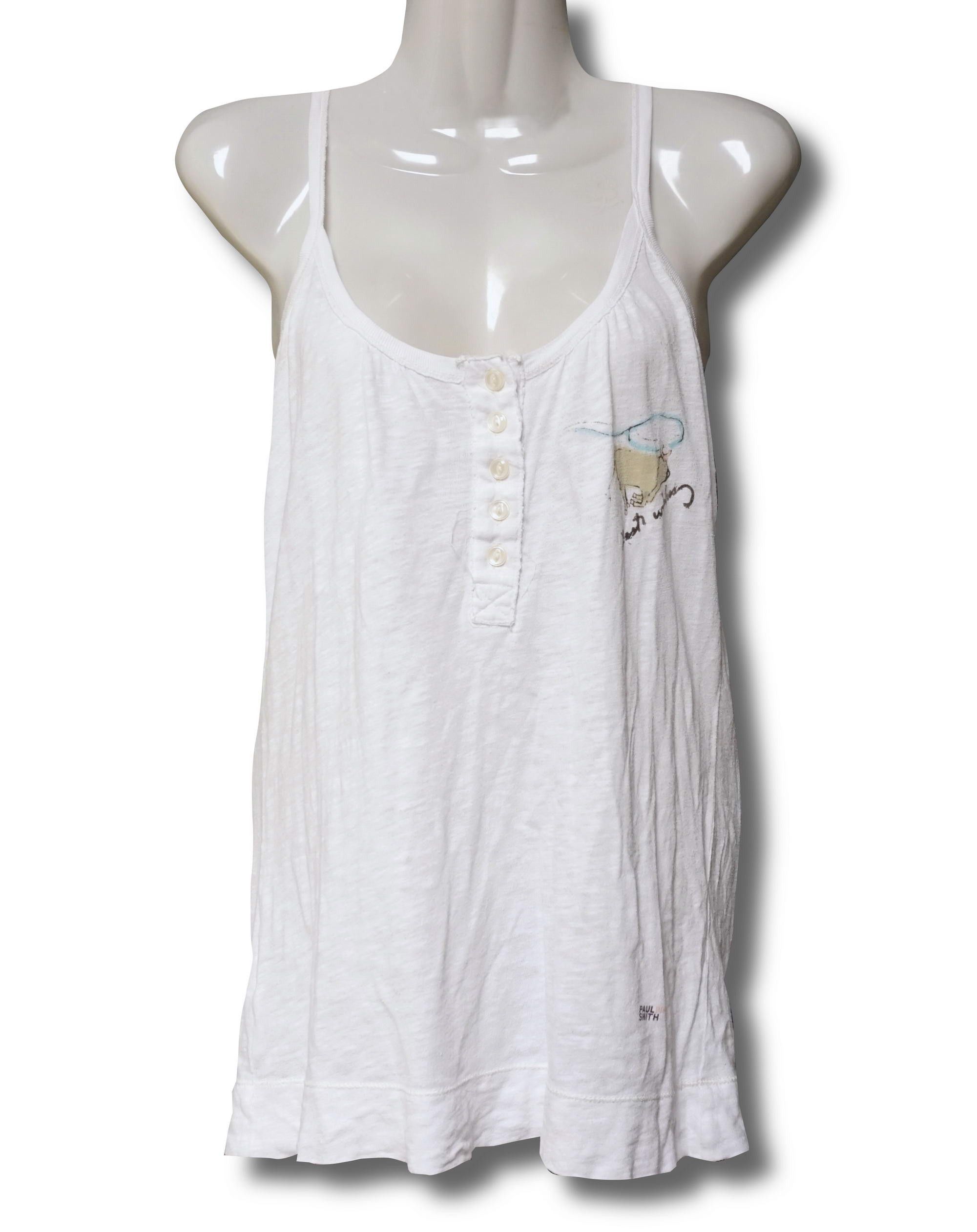 Designer × Paul Smith PAUL SMITH PINK Buttoned Spaghetti Strap T-Shirt Size M / US 6-8 / IT 42-44 - 2 Thumbnail