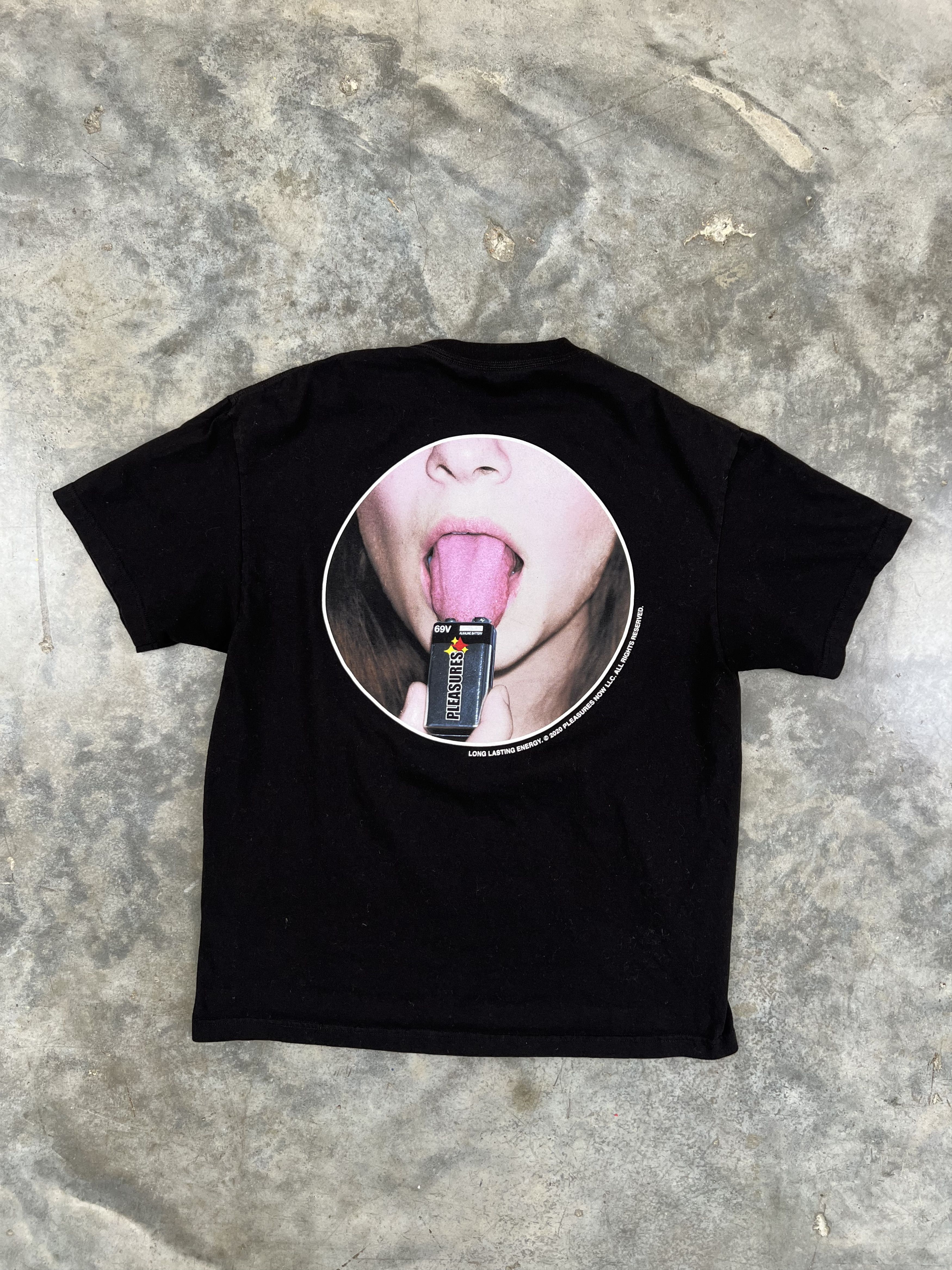 Pleasures Pleasures Electric Tongue Battery Mouth Tee Black XL Size US XL / EU 56 / 4 - 1 Thumbnail