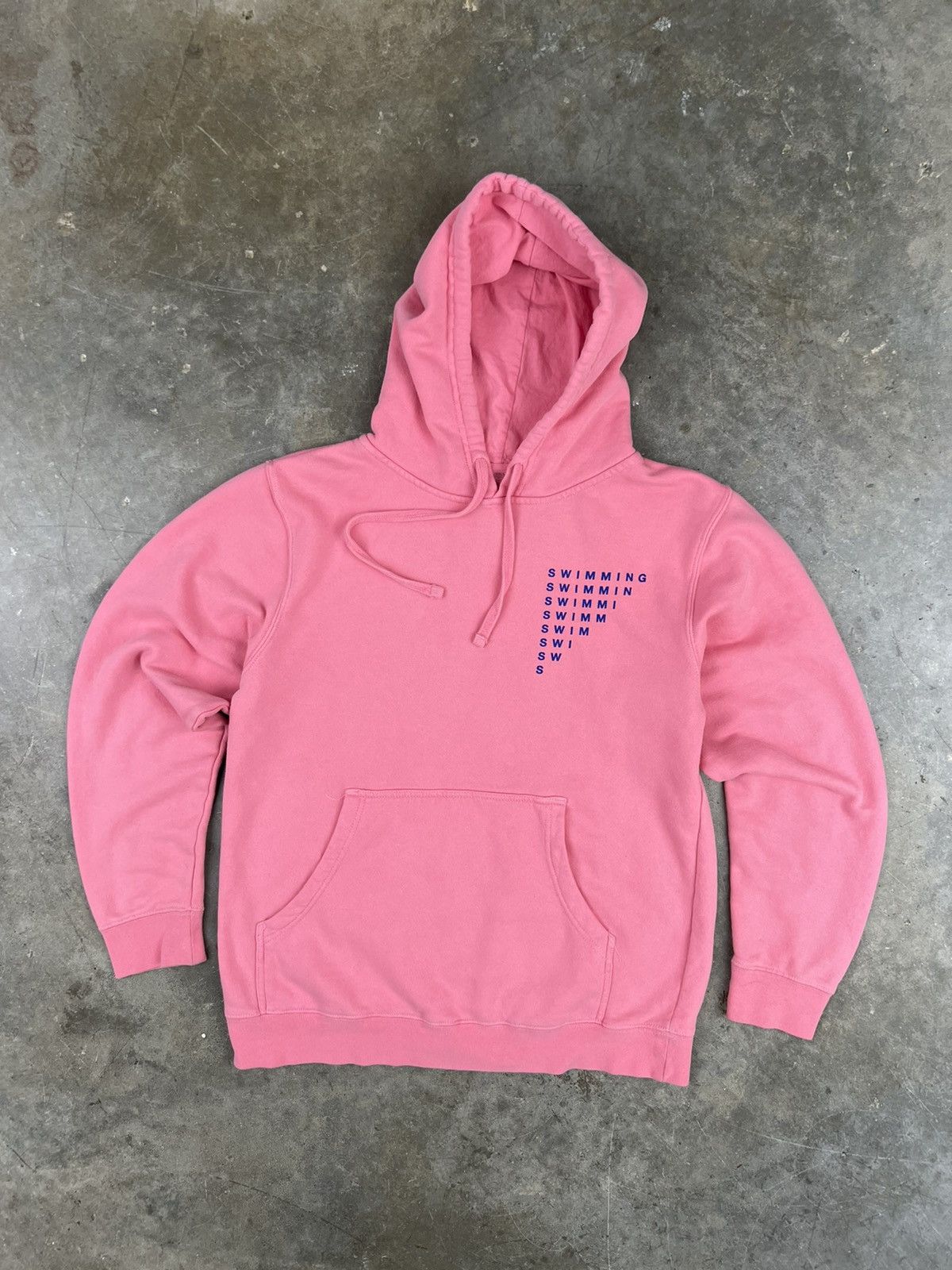 image of Mac Miller Pink Swimming Album Waves Hoodie Small Circles, Men's