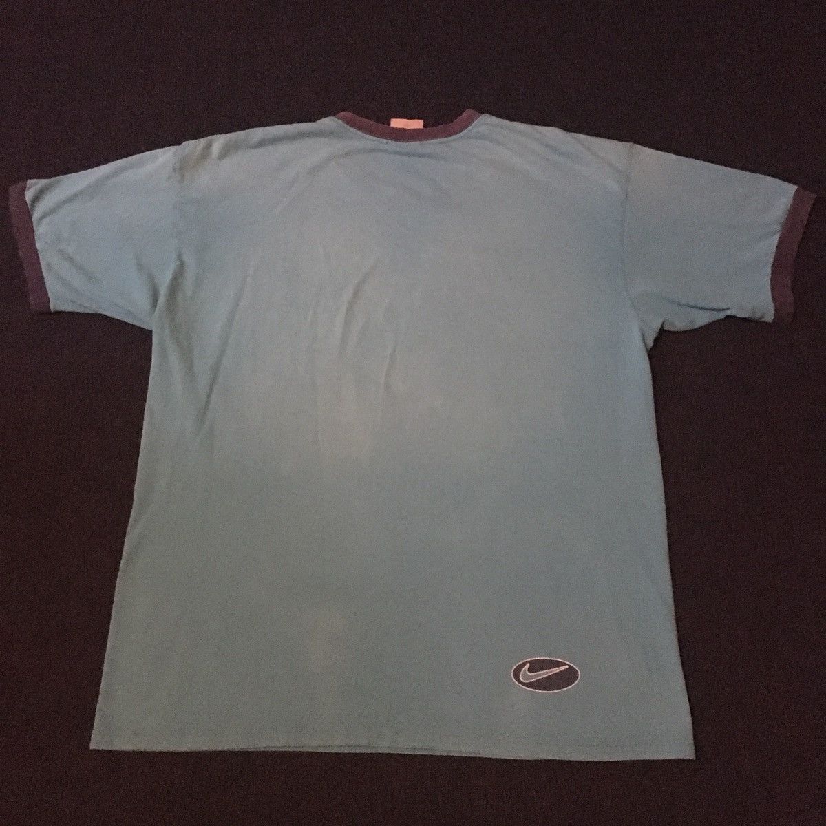 Nike Vintage 2000s Nike Center Swoosh Faded Logo Ringer Tee Shirt Size US L / EU 52-54 / 3 - 3 Thumbnail